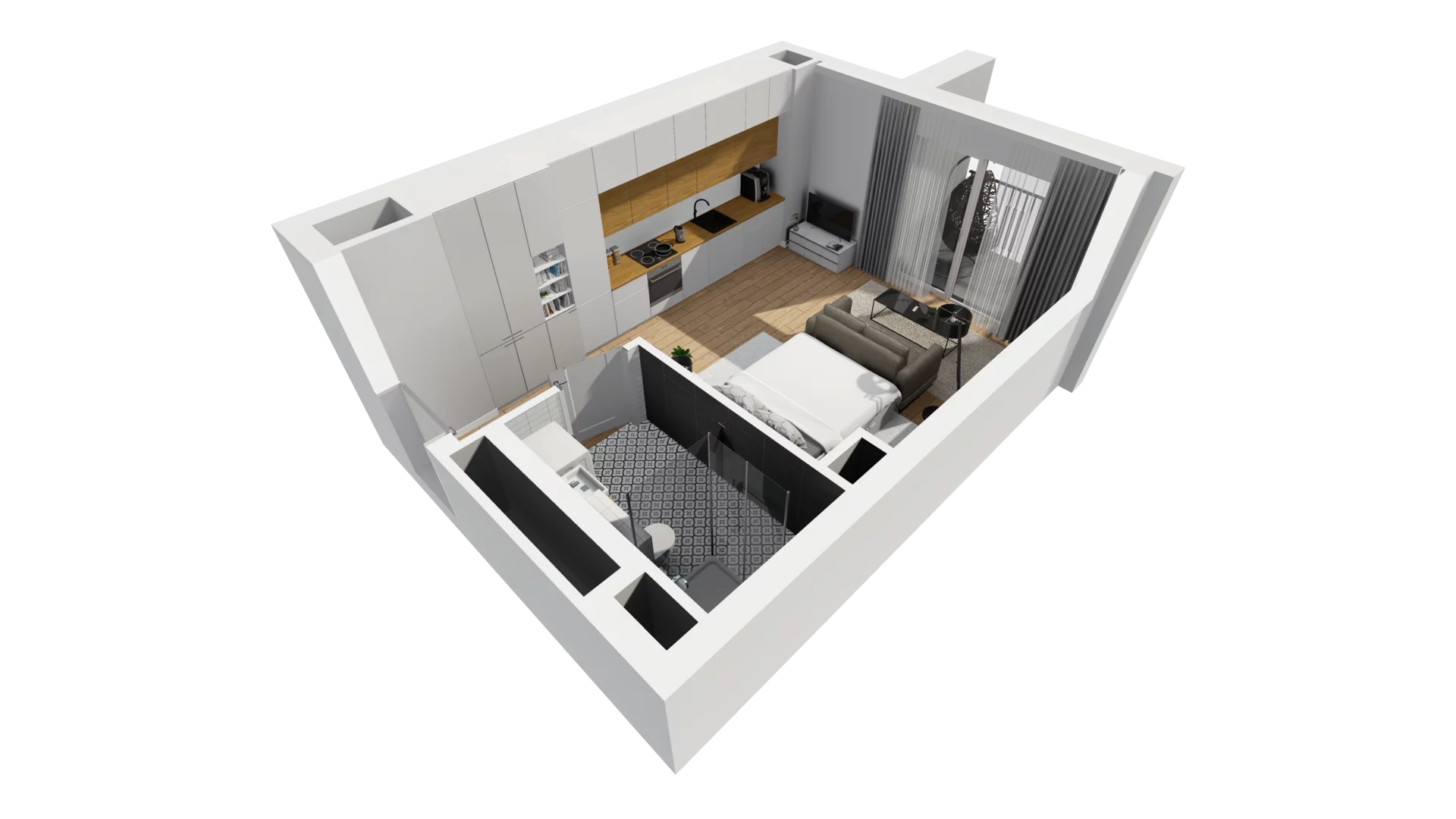 1 pokój, mieszkanie 29,41 m², piętro 3, oferta nr A/40, Esencja, Gdańsk, Śródmieście, Dolne Miasto, ul. Kamienna Grobla / Jałmużnicza
