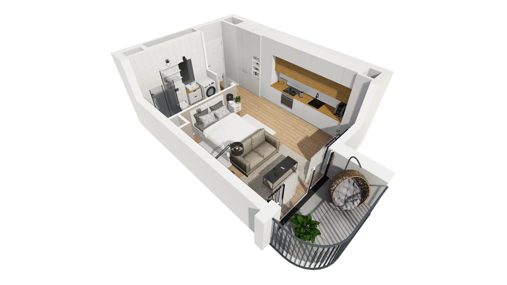 1 pokój, mieszkanie 29,41 m², piętro 3, oferta nr A/40, Esencja, Gdańsk, Śródmieście, Dolne Miasto, ul. Kamienna Grobla / Jałmużnicza