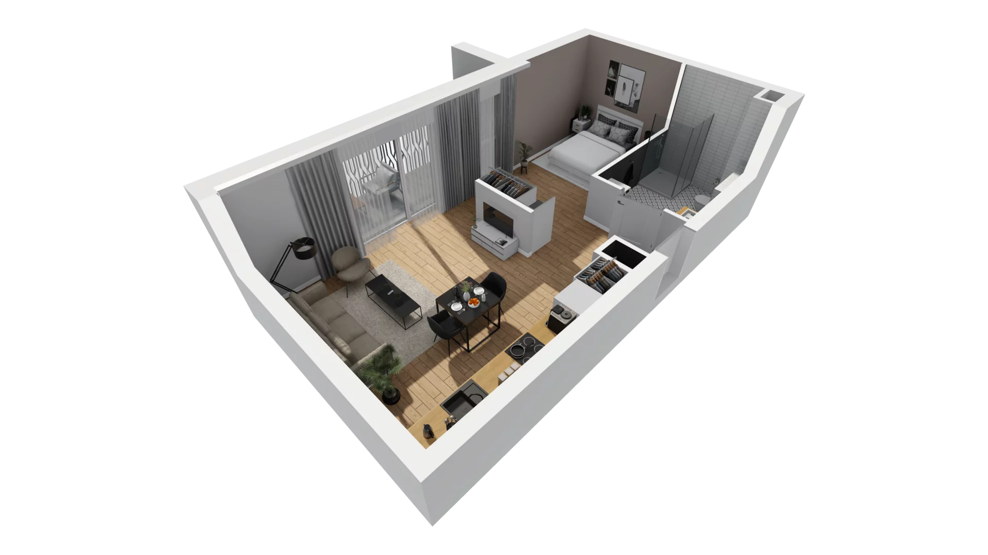 1 pokój, mieszkanie 44,43 m², piętro 1, oferta nr A/66, Esencja, Gdańsk, Śródmieście, Dolne Miasto, ul. Kamienna Grobla / Jałmużnicza