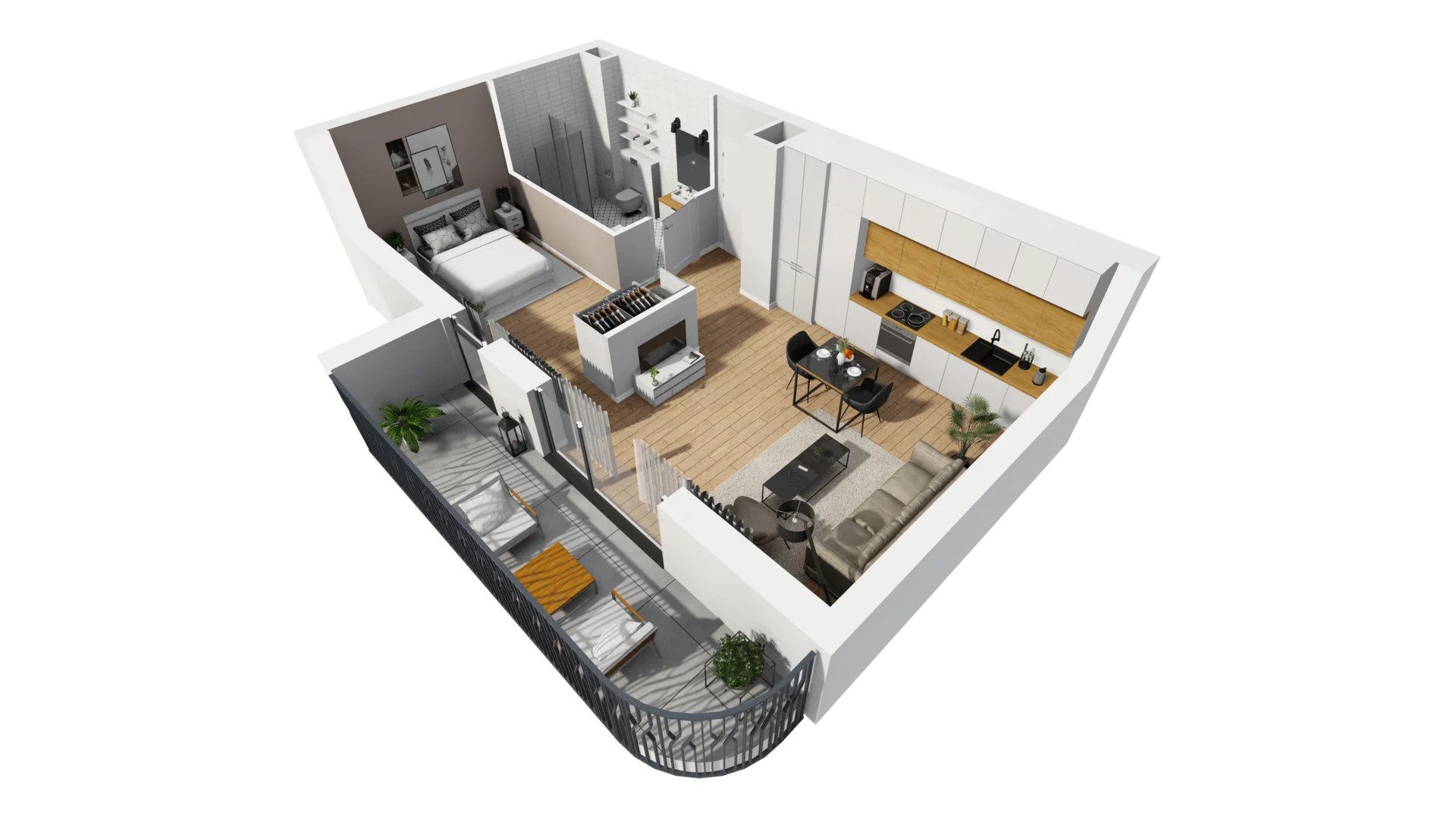 1 pokój, mieszkanie 44,43 m², piętro 1, oferta nr A/66, Esencja, Gdańsk, Śródmieście, Dolne Miasto, ul. Kamienna Grobla / Jałmużnicza