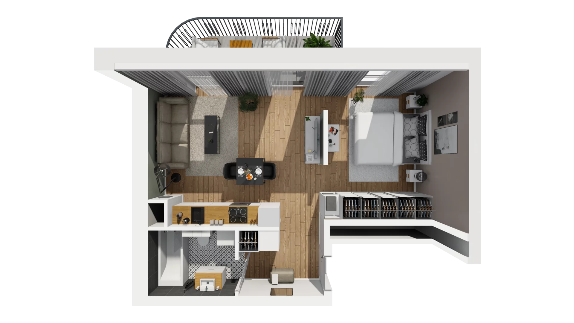 1 pokój, mieszkanie 40,49 m², piętro 1, oferta nr A/74, Esencja, Gdańsk, Śródmieście, Dolne Miasto, ul. Kamienna Grobla / Jałmużnicza