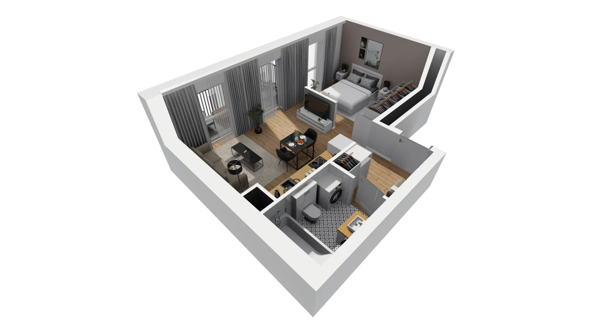 1 pokój, mieszkanie 40,49 m², piętro 1, oferta nr A/74, Esencja, Gdańsk, Śródmieście, Dolne Miasto, ul. Kamienna Grobla / Jałmużnicza