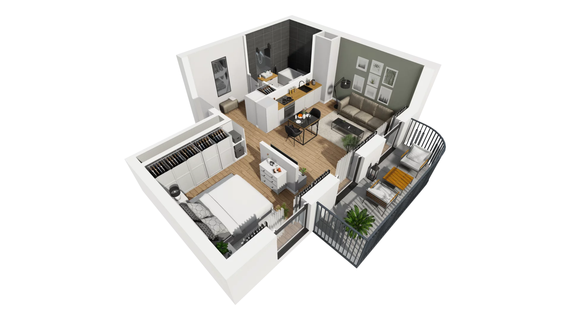 1 pokój, mieszkanie 40,49 m², piętro 1, oferta nr A/74, Esencja, Gdańsk, Śródmieście, Dolne Miasto, ul. Kamienna Grobla / Jałmużnicza