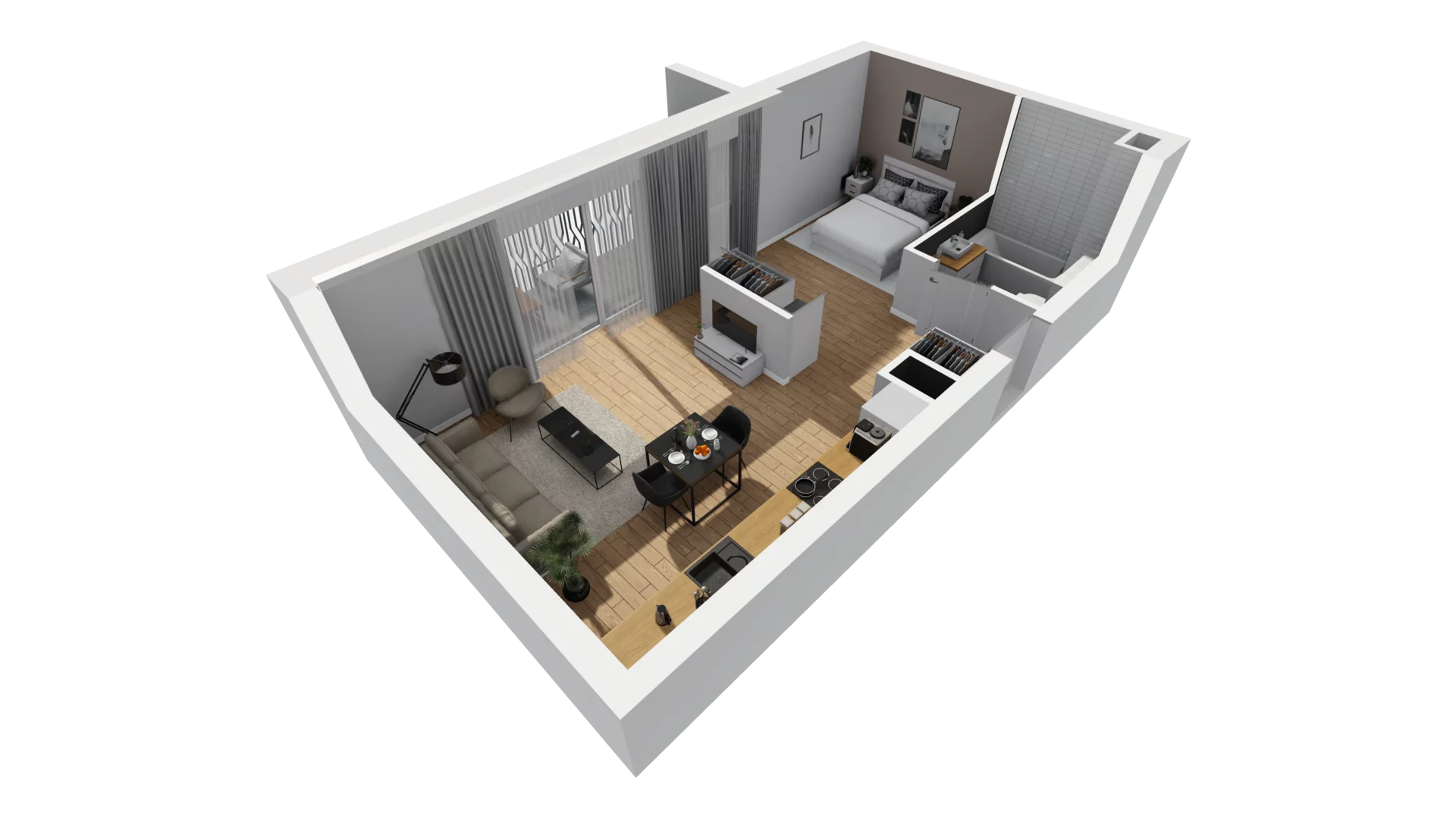 1 pokój, mieszkanie 44,46 m², piętro 2, oferta nr A/75, Esencja, Gdańsk, Śródmieście, Dolne Miasto, ul. Kamienna Grobla / Jałmużnicza