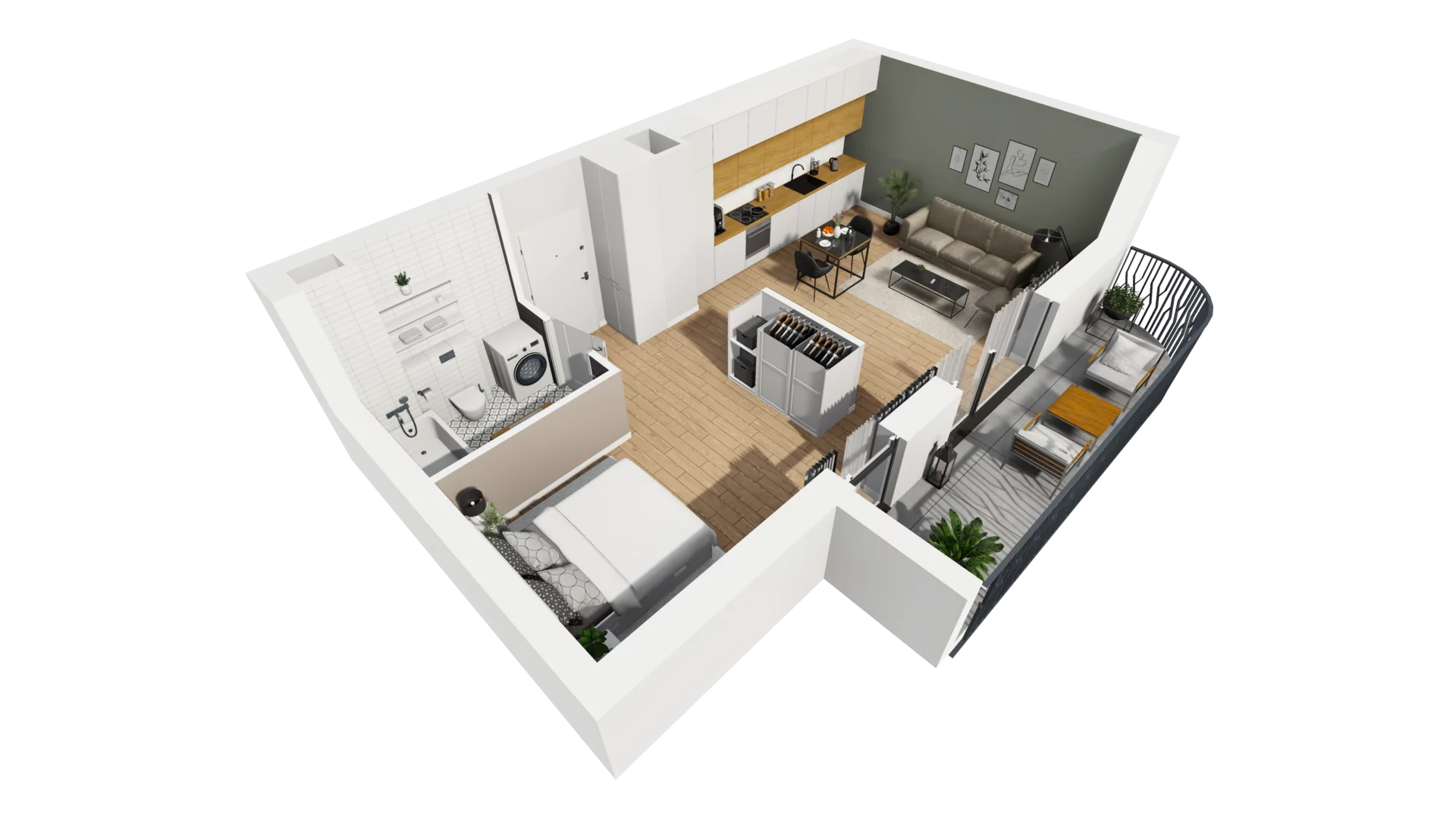 1 pokój, mieszkanie 44,46 m², piętro 2, oferta nr A/75, Esencja, Gdańsk, Śródmieście, Dolne Miasto, ul. Kamienna Grobla / Jałmużnicza