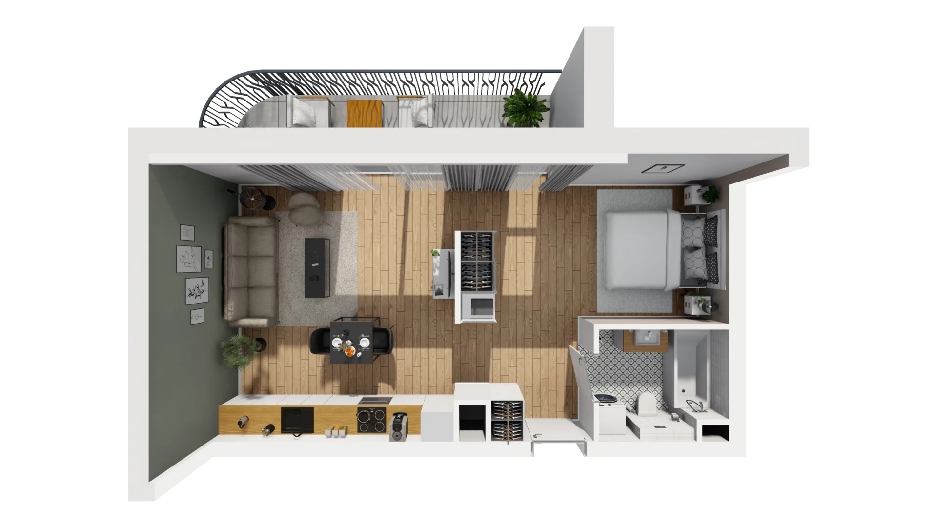 1 pokój, mieszkanie 44,50 m², piętro 3, oferta nr A/84, Esencja, Gdańsk, Śródmieście, Dolne Miasto, ul. Kamienna Grobla / Jałmużnicza