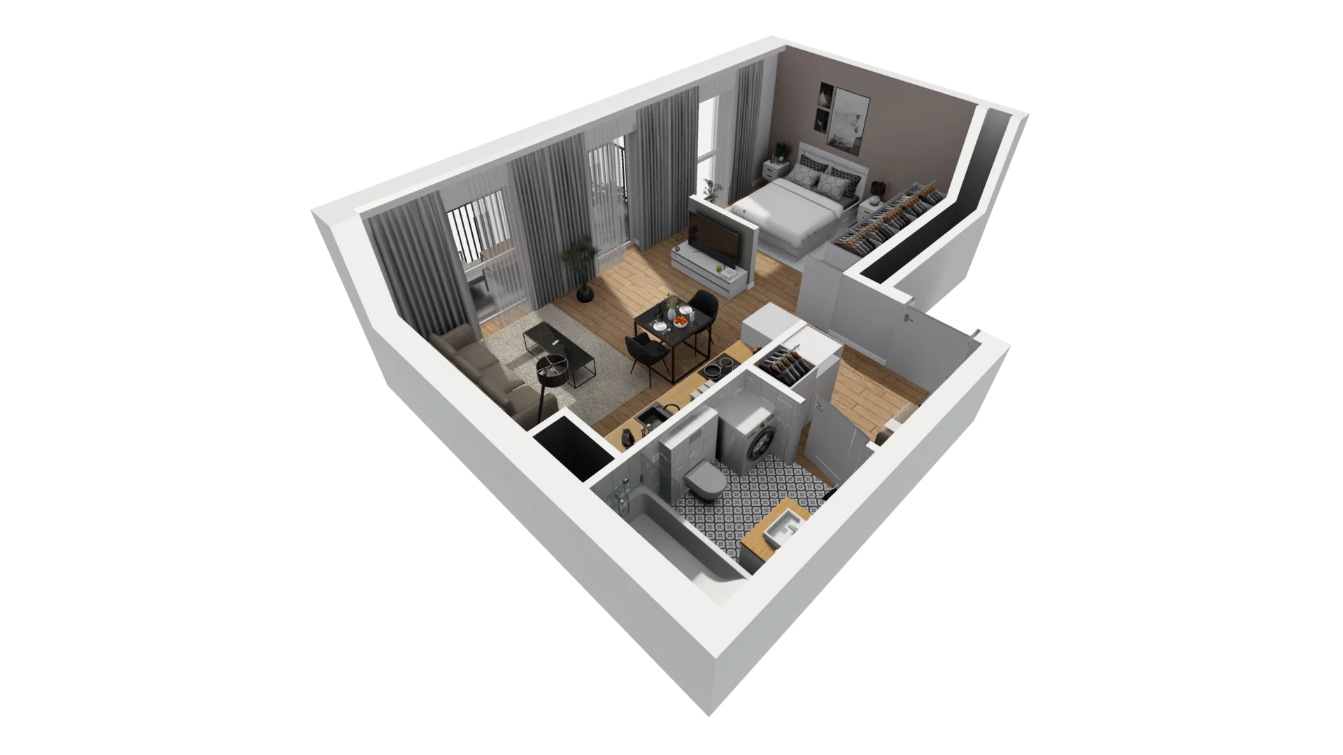 1 pokój, mieszkanie 40,39 m², piętro 3, oferta nr A/92, Esencja, Gdańsk, Śródmieście, Dolne Miasto, ul. Kamienna Grobla / Jałmużnicza