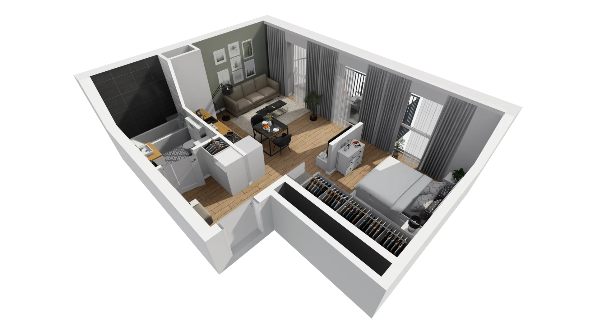 1 pokój, mieszkanie 40,39 m², piętro 3, oferta nr A/92, Esencja, Gdańsk, Śródmieście, Dolne Miasto, ul. Kamienna Grobla / Jałmużnicza