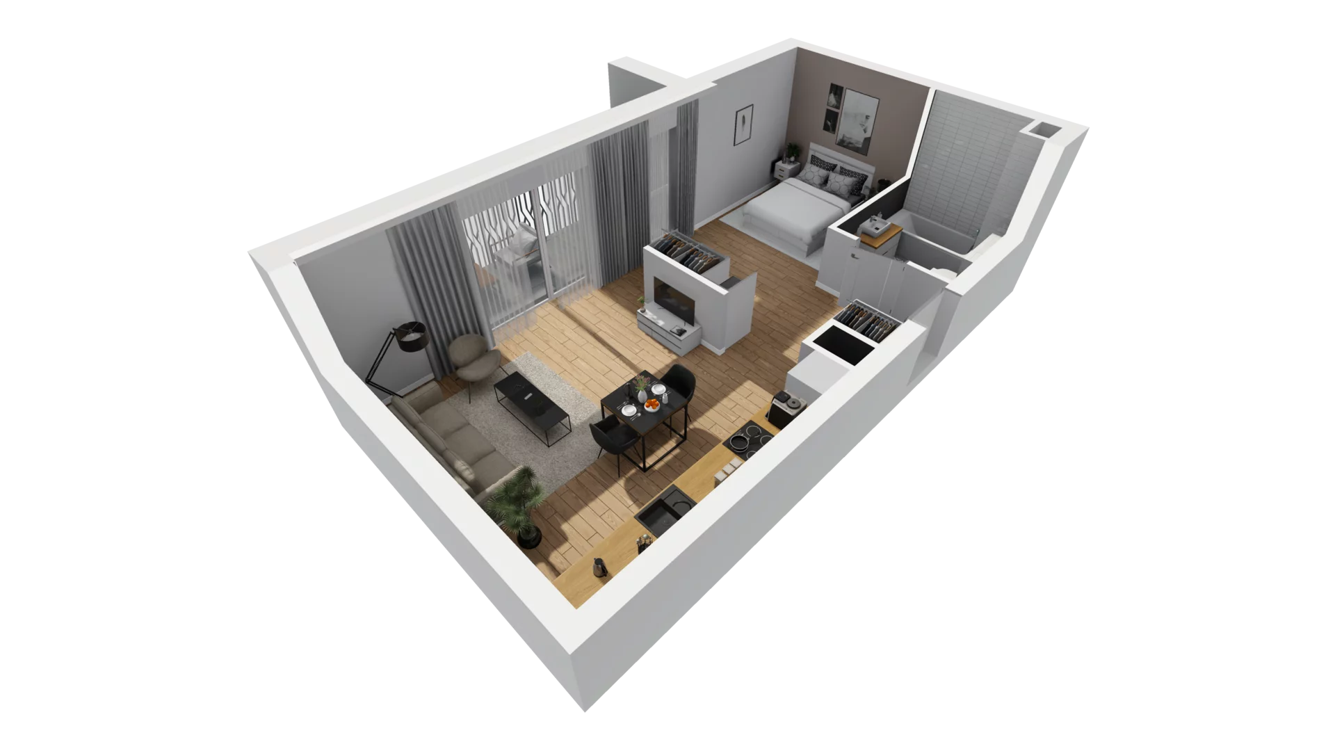 1 pokój, mieszkanie 44,50 m², piętro 4, oferta nr A/93, Esencja, Gdańsk, Śródmieście, Dolne Miasto, ul. Kamienna Grobla / Jałmużnicza