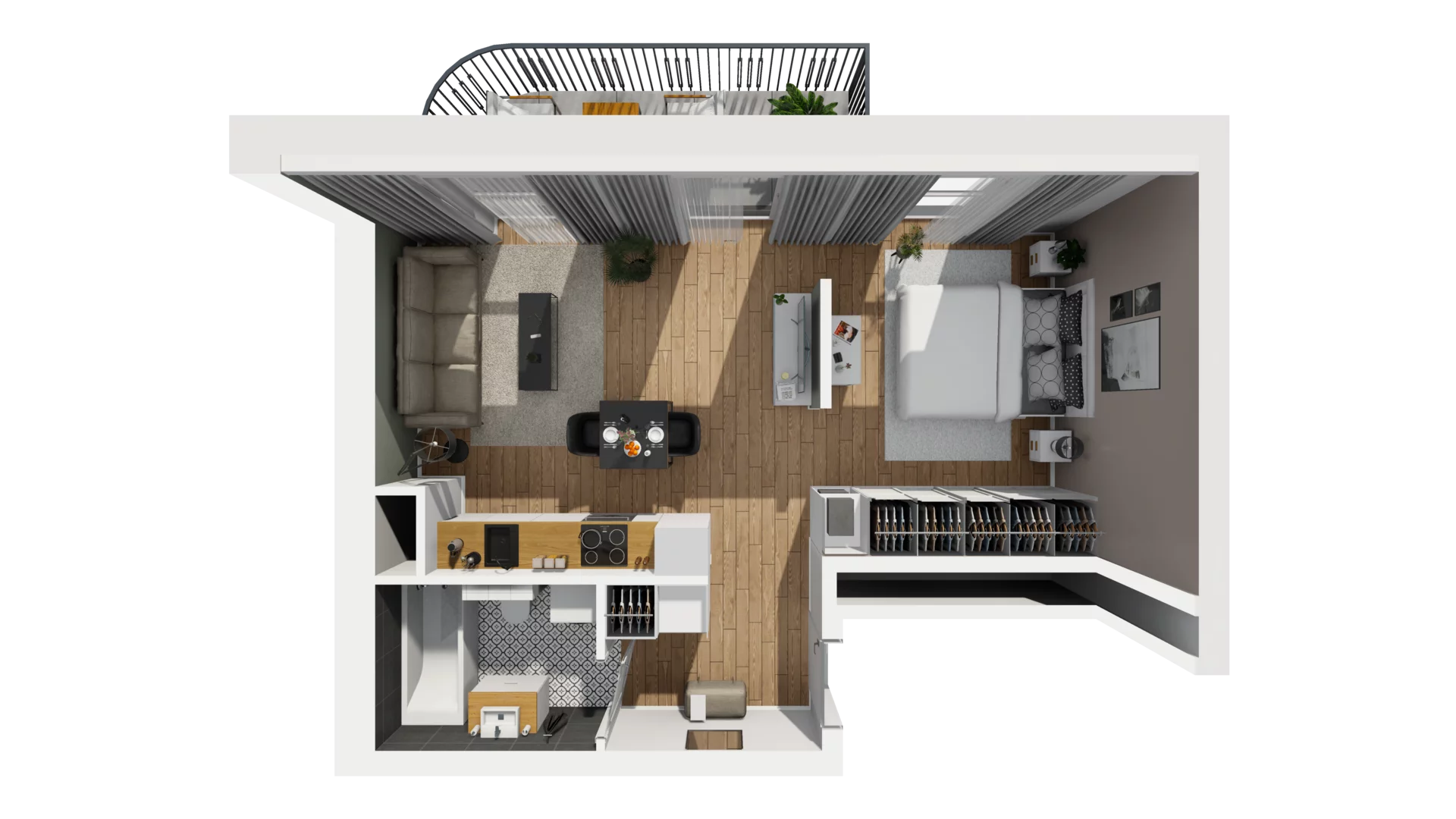1 pokój, mieszkanie 40,43 m², piętro 4, oferta nr A/101, Esencja, Gdańsk, Śródmieście, Dolne Miasto, ul. Kamienna Grobla / Jałmużnicza
