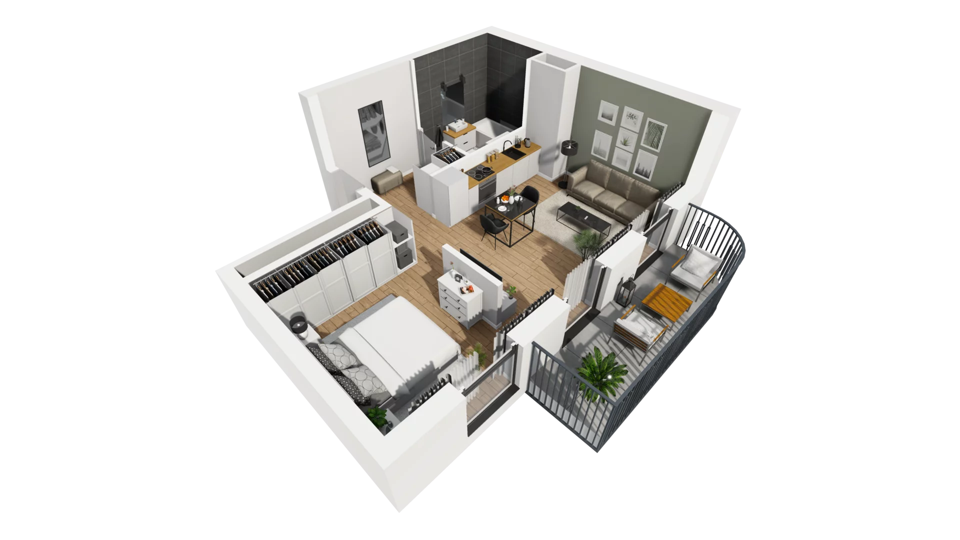 1 pokój, mieszkanie 40,43 m², piętro 4, oferta nr A/101, Esencja, Gdańsk, Śródmieście, Dolne Miasto, ul. Kamienna Grobla / Jałmużnicza