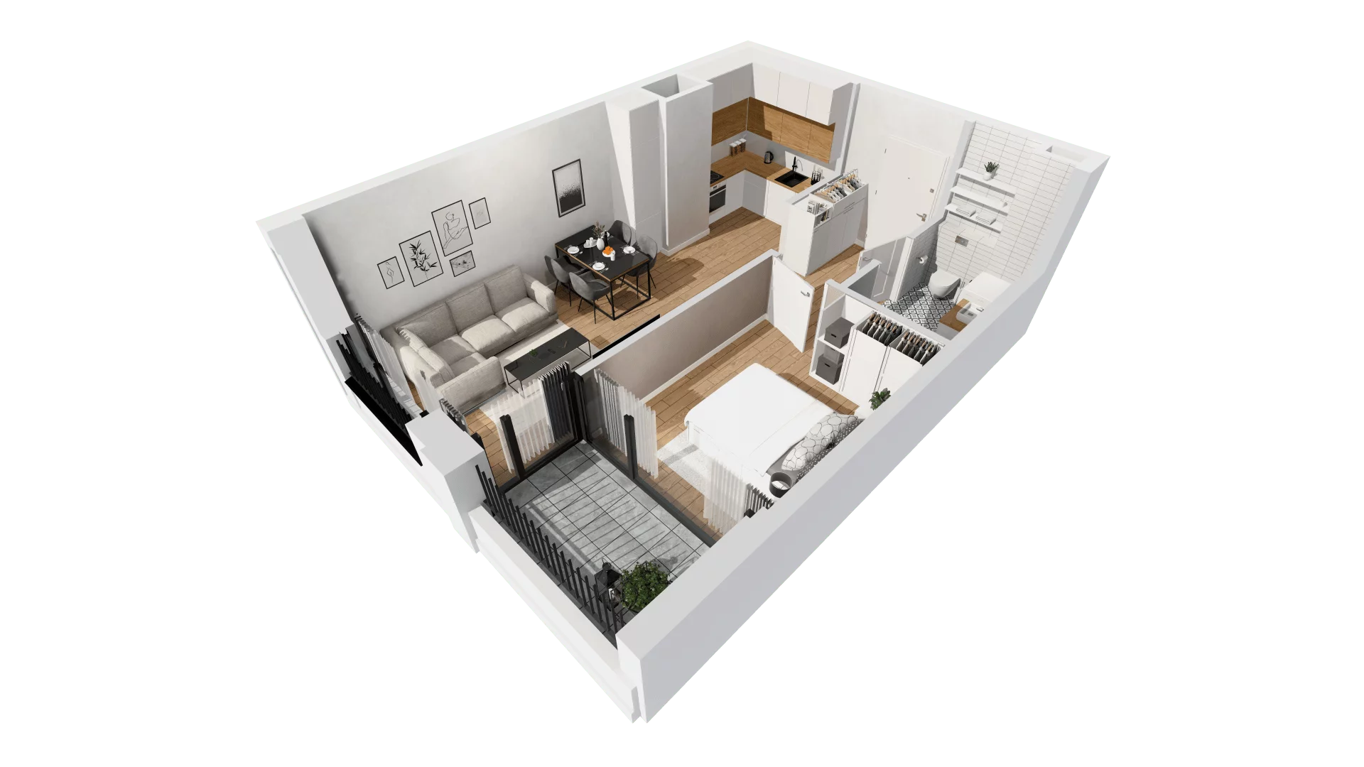 Mieszkanie 39,14 m², piętro 4, oferta nr G/107, DOKI Living - etap II, Gdańsk, Śródmieście, ul. Aleja Doki