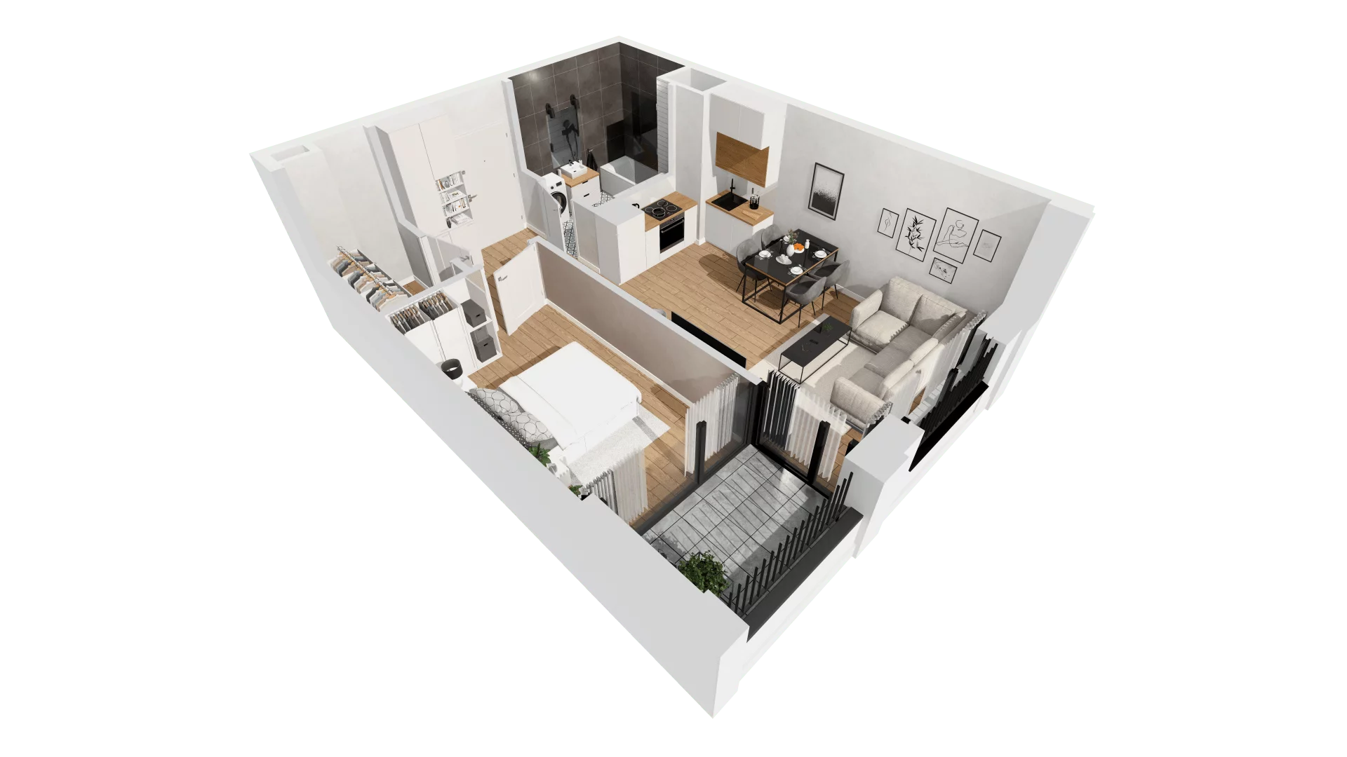 Mieszkanie 42,12 m², piętro 4, oferta nr G/108, DOKI Living - etap II, Gdańsk, Śródmieście, ul. Aleja Doki