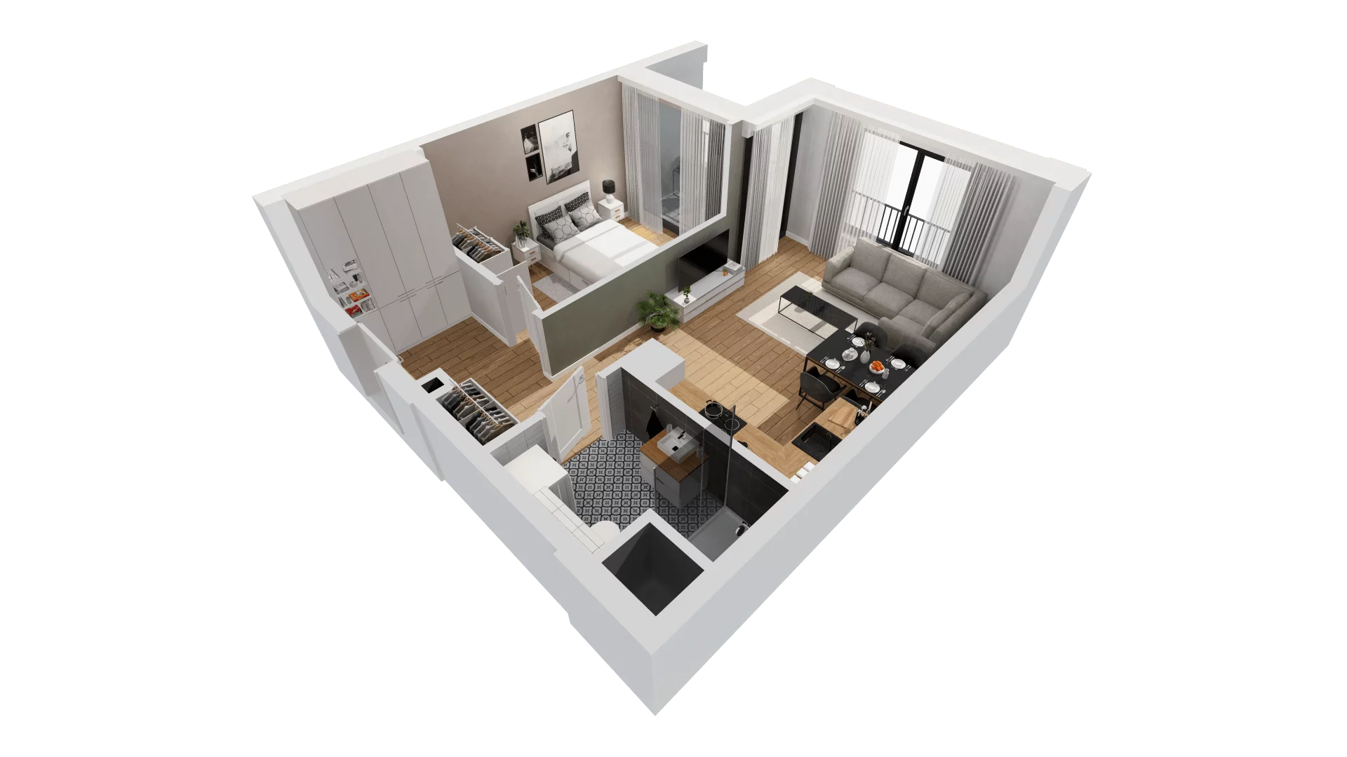 Mieszkanie 43,80 m², piętro 5, oferta nr G/114, DOKI Living - etap II, Gdańsk, Śródmieście, ul. Aleja Doki