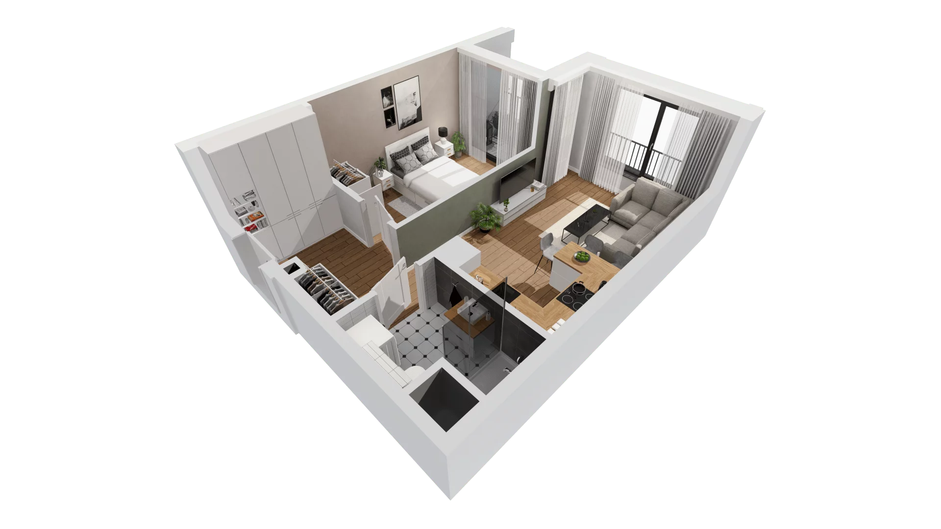 Mieszkanie 39,12 m², piętro 2, oferta nr G/13, DOKI Living - etap II, Gdańsk, Śródmieście, ul. Aleja Doki