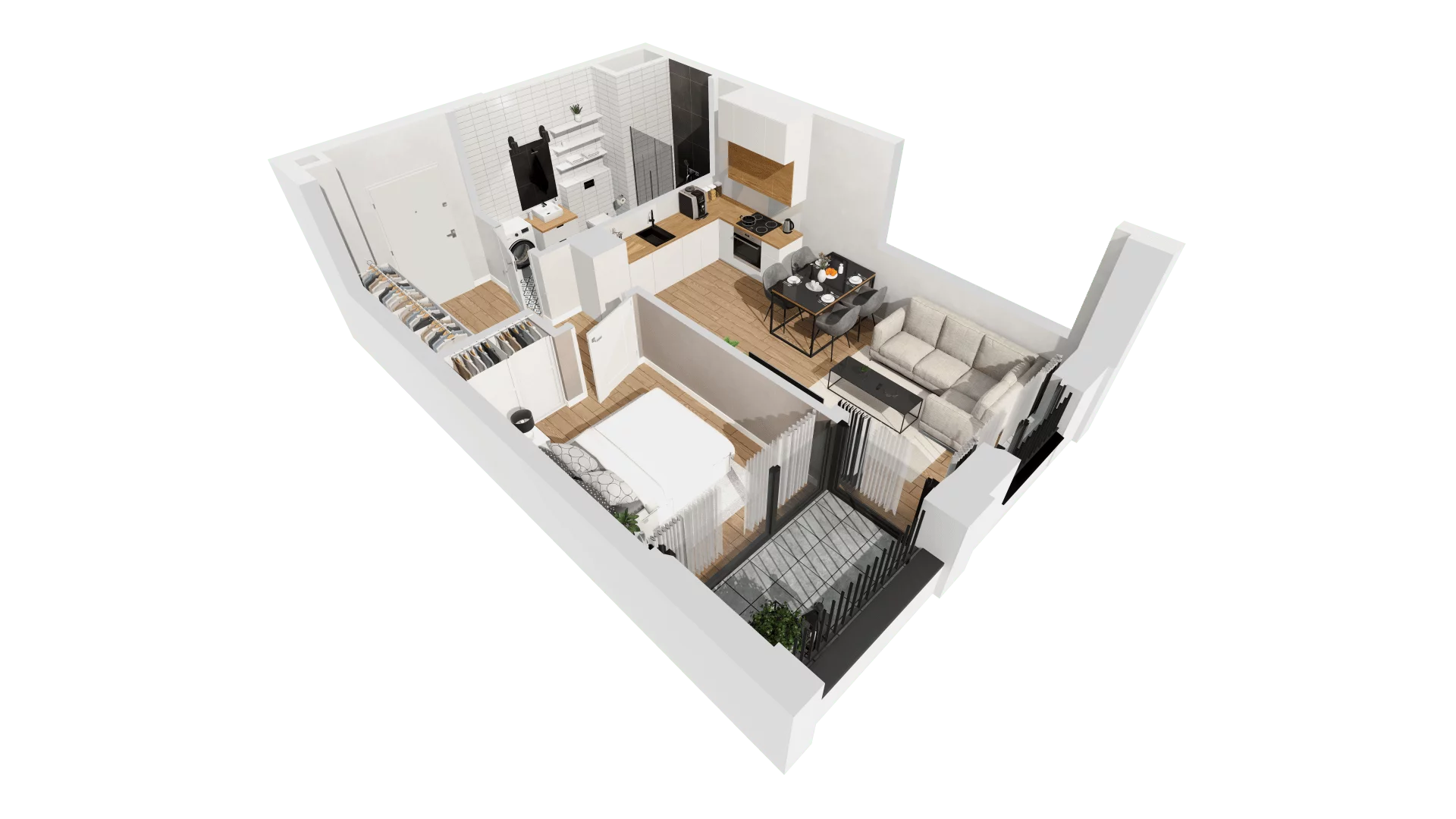 Mieszkanie 38,48 m², piętro 1, oferta nr G/148, DOKI Living - etap II, Gdańsk, Śródmieście, ul. Aleja Doki