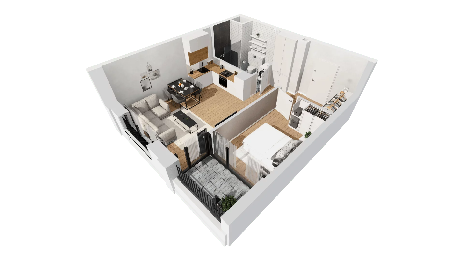 Mieszkanie 43,80 m², piętro 2, oferta nr G/158, DOKI Living - etap II, Gdańsk, Śródmieście, ul. Aleja Doki