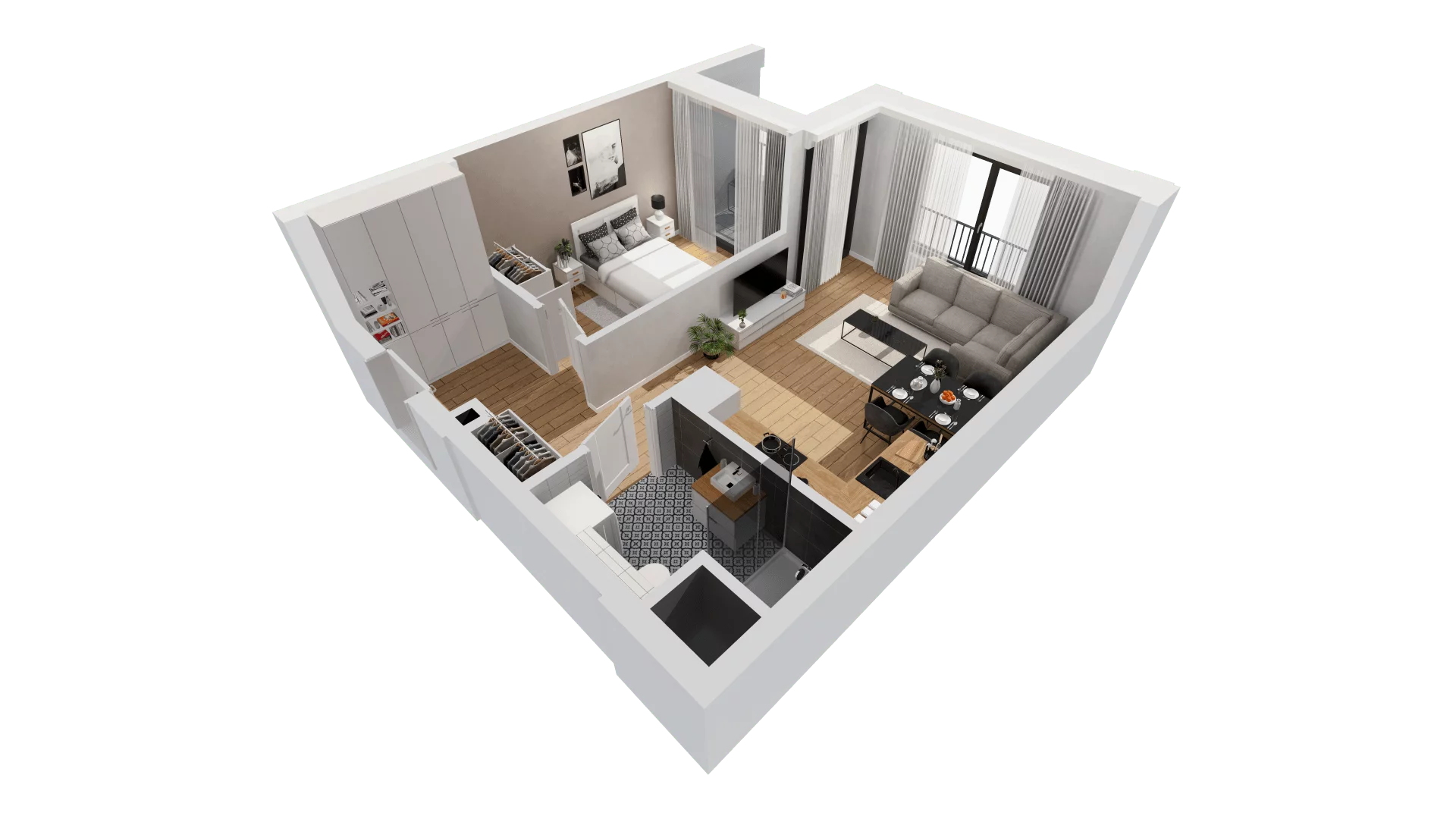 Mieszkanie 43,80 m², piętro 2, oferta nr G/158, DOKI Living - etap II, Gdańsk, Śródmieście, ul. Aleja Doki