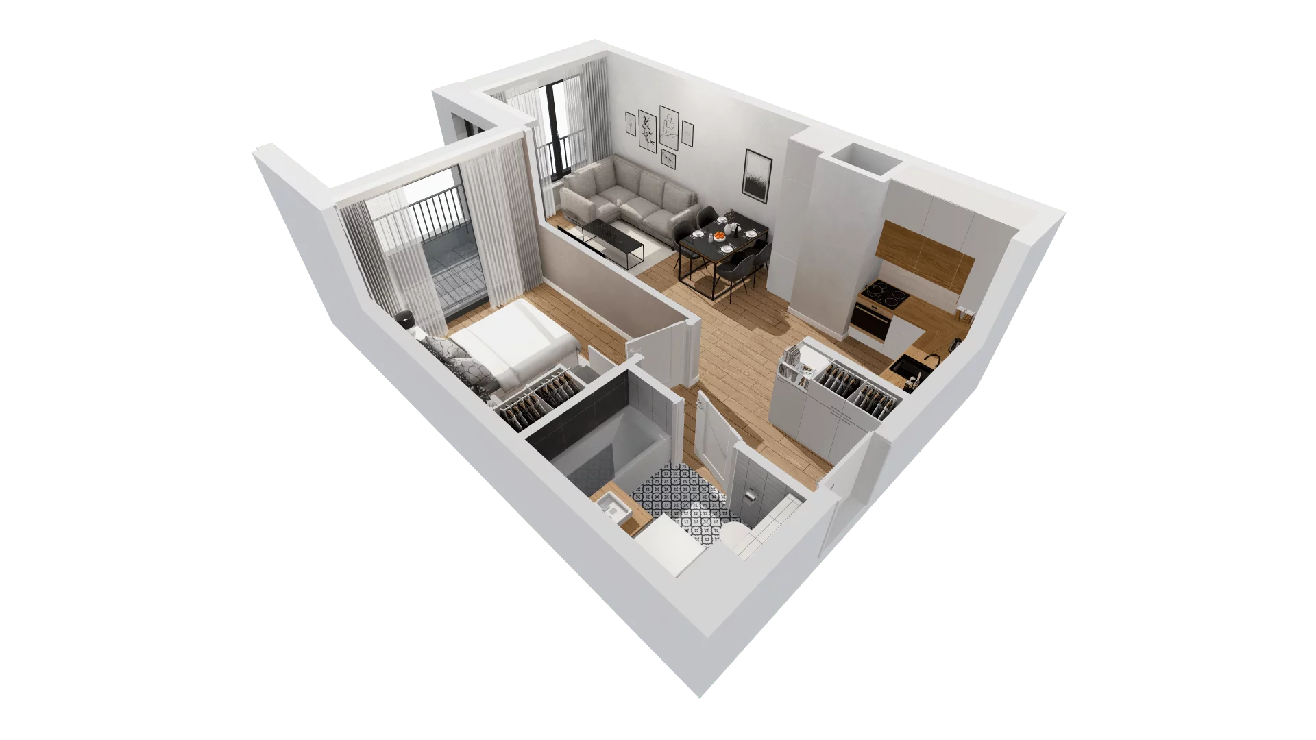 Mieszkanie 39,14 m², piętro 2, oferta nr G/163, DOKI Living - etap II, Gdańsk, Śródmieście, ul. Aleja Doki