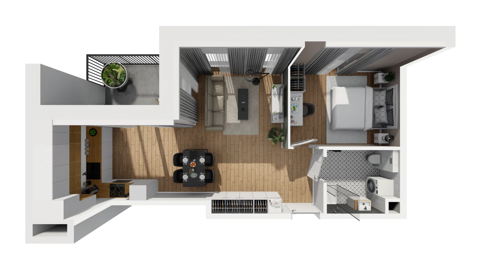 2 pokoje, mieszkanie 46,27 m², piętro 1, oferta nr A/1, Jaskółcza, Gdańsk, Śródmieście, Dolne Miasto, ul. Jaskółcza
