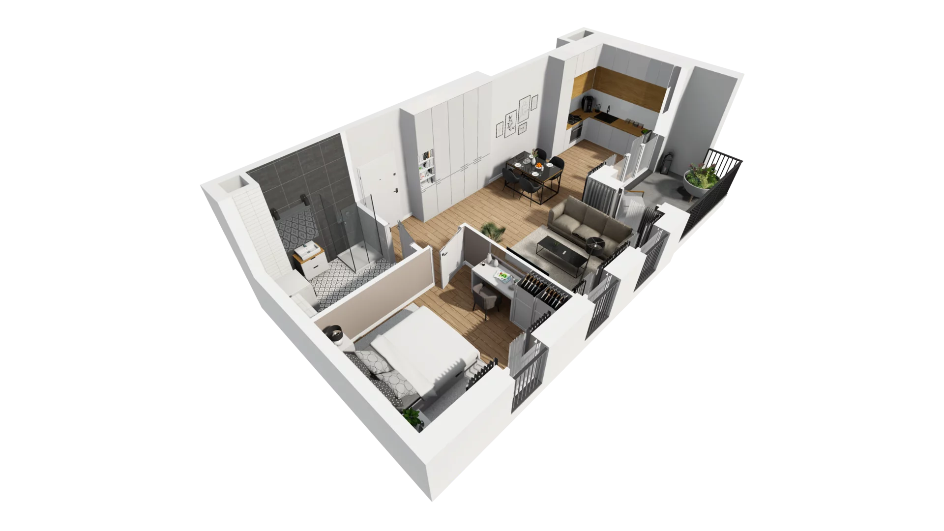 2 pokoje, mieszkanie 46,27 m², piętro 1, oferta nr A/1, Jaskółcza, Gdańsk, Śródmieście, Dolne Miasto, ul. Jaskółcza
