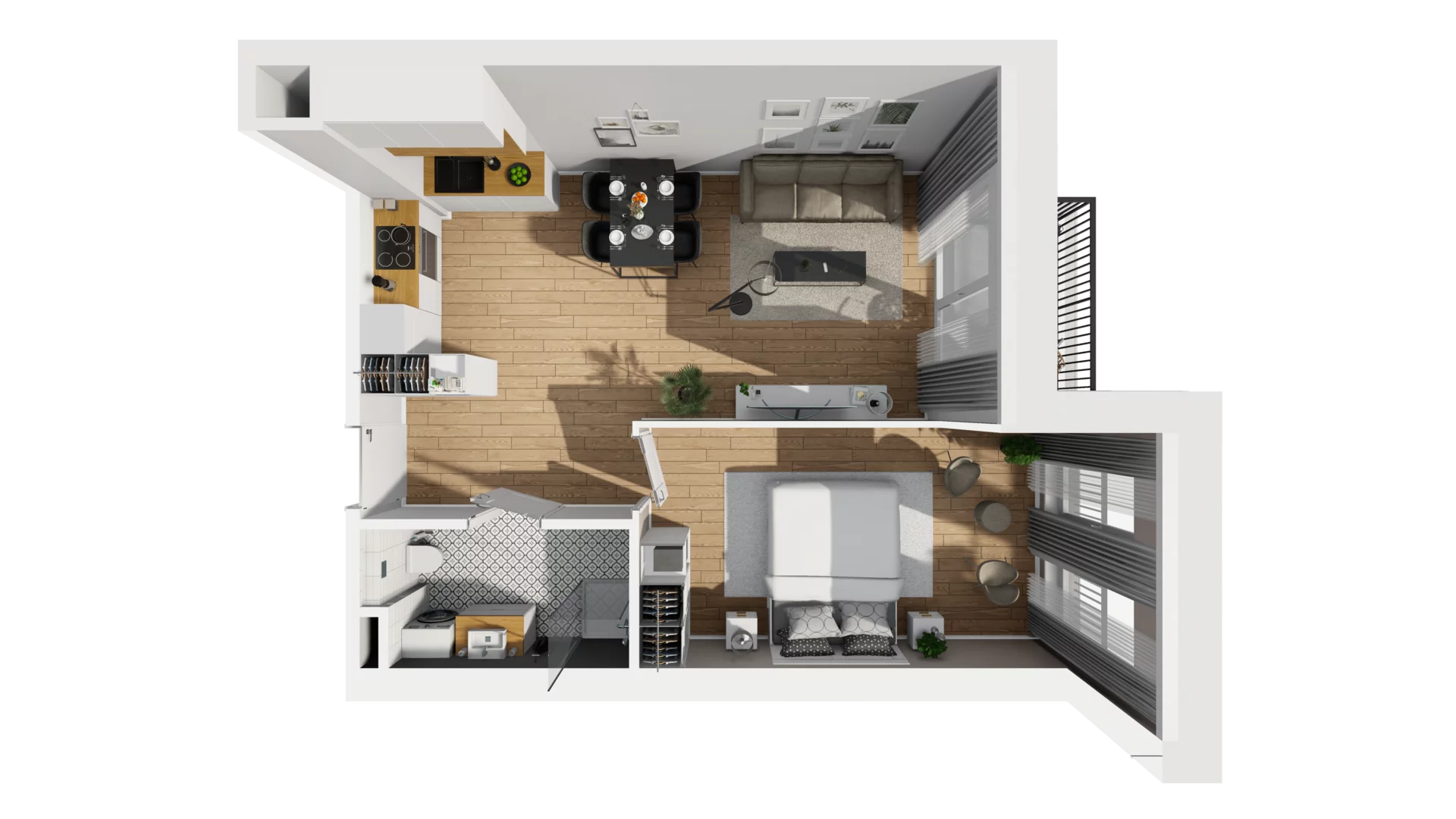 2 pokoje, mieszkanie 46,50 m², piętro 1, oferta nr A/31, Jaskółcza, Gdańsk, Śródmieście, Dolne Miasto, ul. Jaskółcza