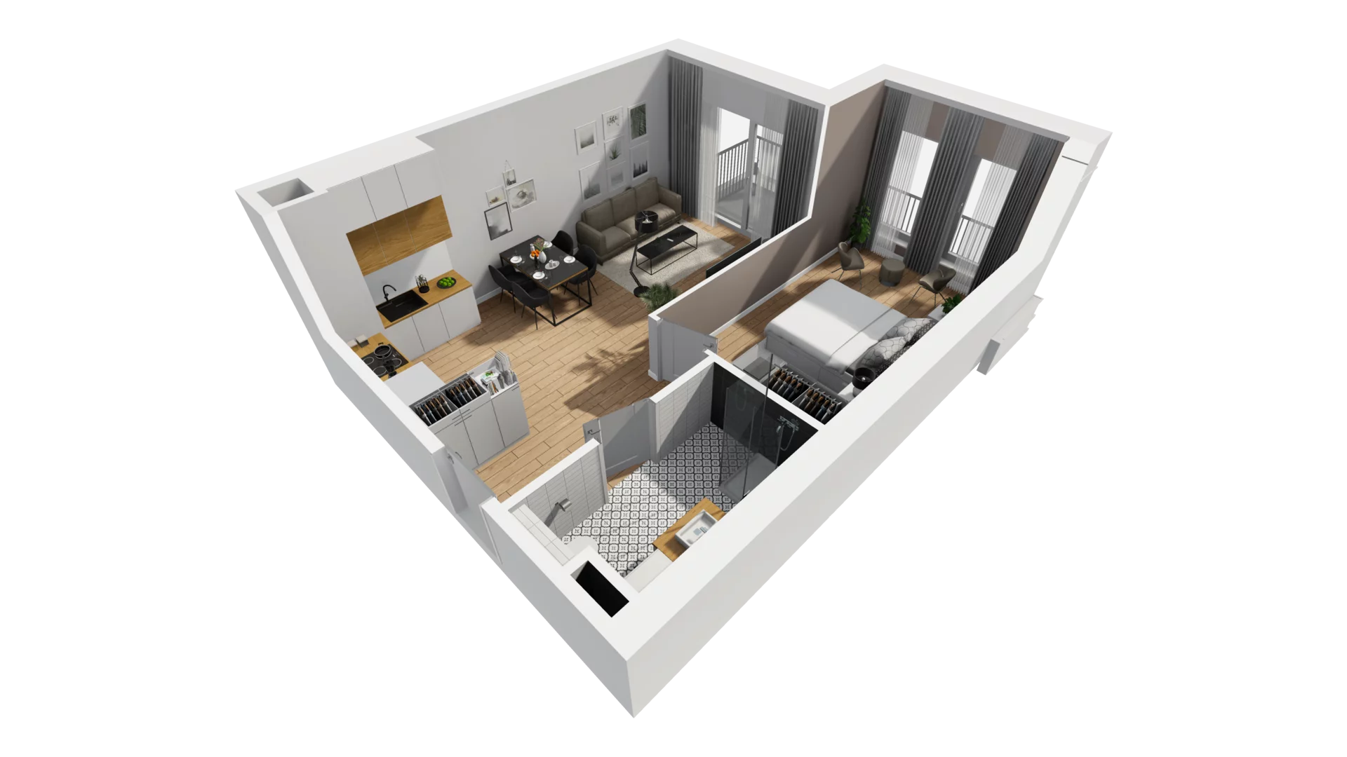 2 pokoje, mieszkanie 46,50 m², piętro 1, oferta nr A/31, Jaskółcza, Gdańsk, Śródmieście, Dolne Miasto, ul. Jaskółcza