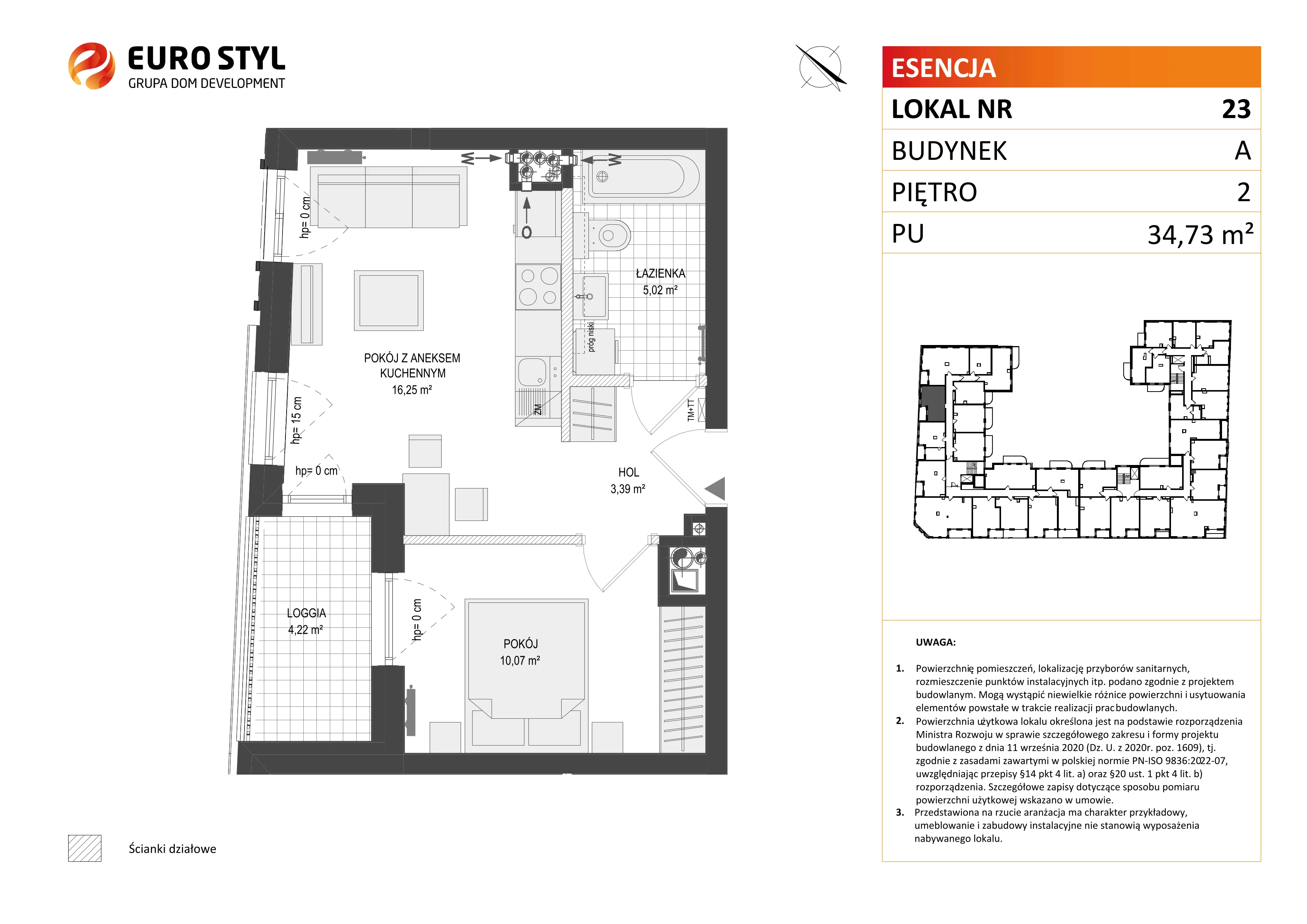 Mieszkanie 34,73 m², piętro 2, oferta nr A/23, Esencja, Gdańsk, Śródmieście, Dolne Miasto, ul. Kamienna Grobla / Jałmużnicza