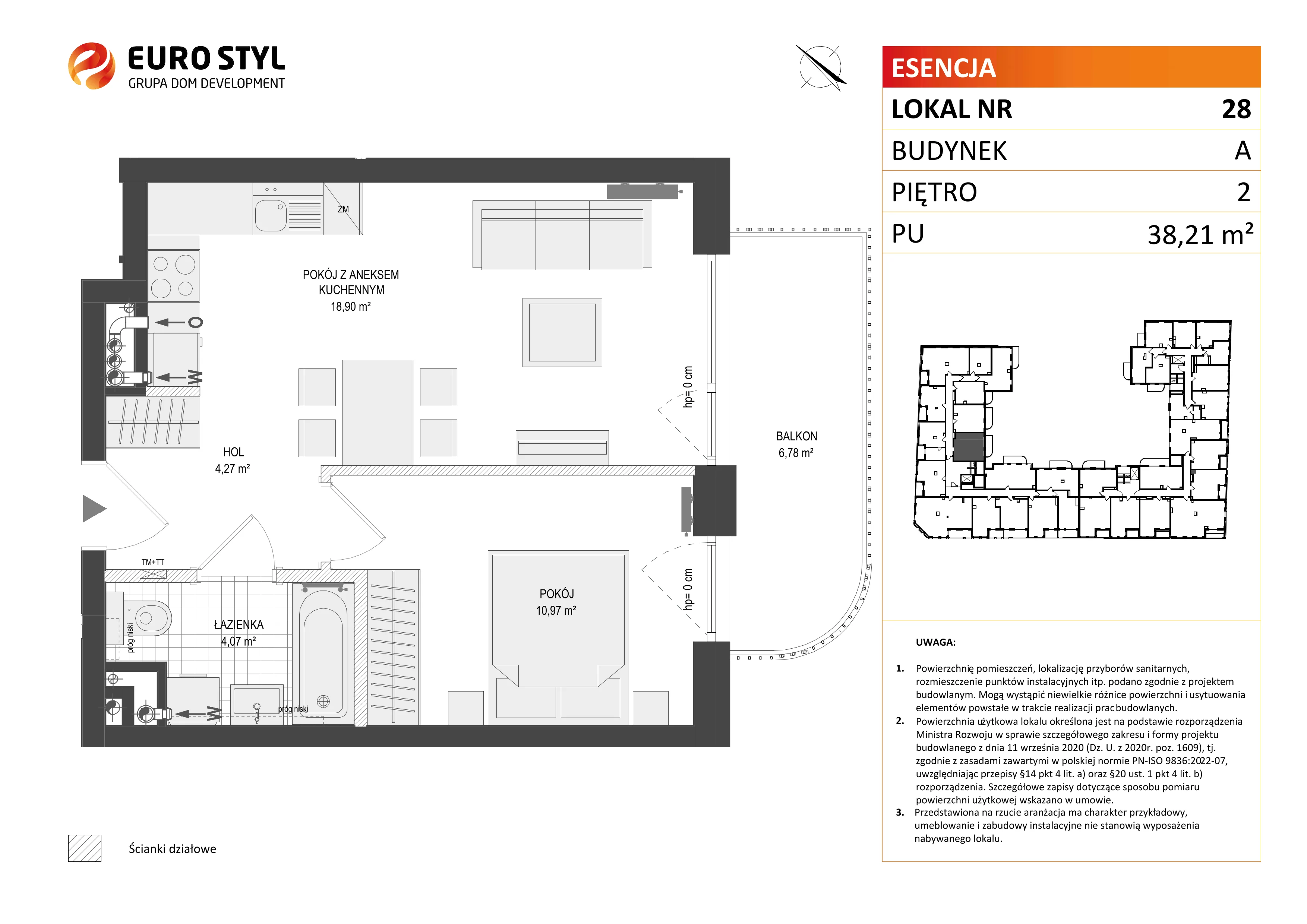 Mieszkanie 38,21 m², piętro 2, oferta nr A/28, Esencja, Gdańsk, Śródmieście, Dolne Miasto, ul. Kamienna Grobla / Jałmużnicza