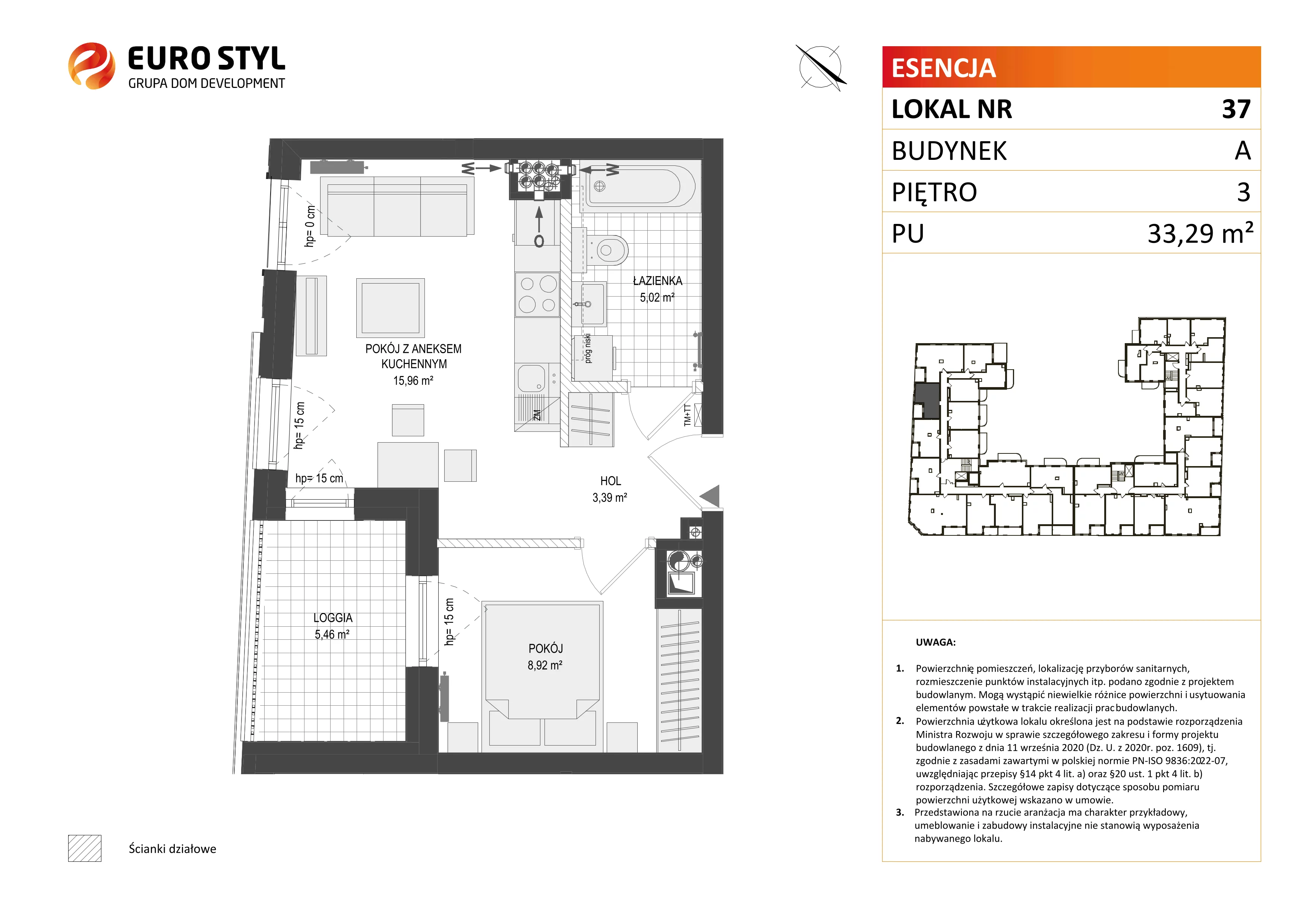 Mieszkanie 33,29 m², piętro 3, oferta nr A/37, Esencja, Gdańsk, Śródmieście, Dolne Miasto, ul. Kamienna Grobla / Jałmużnicza