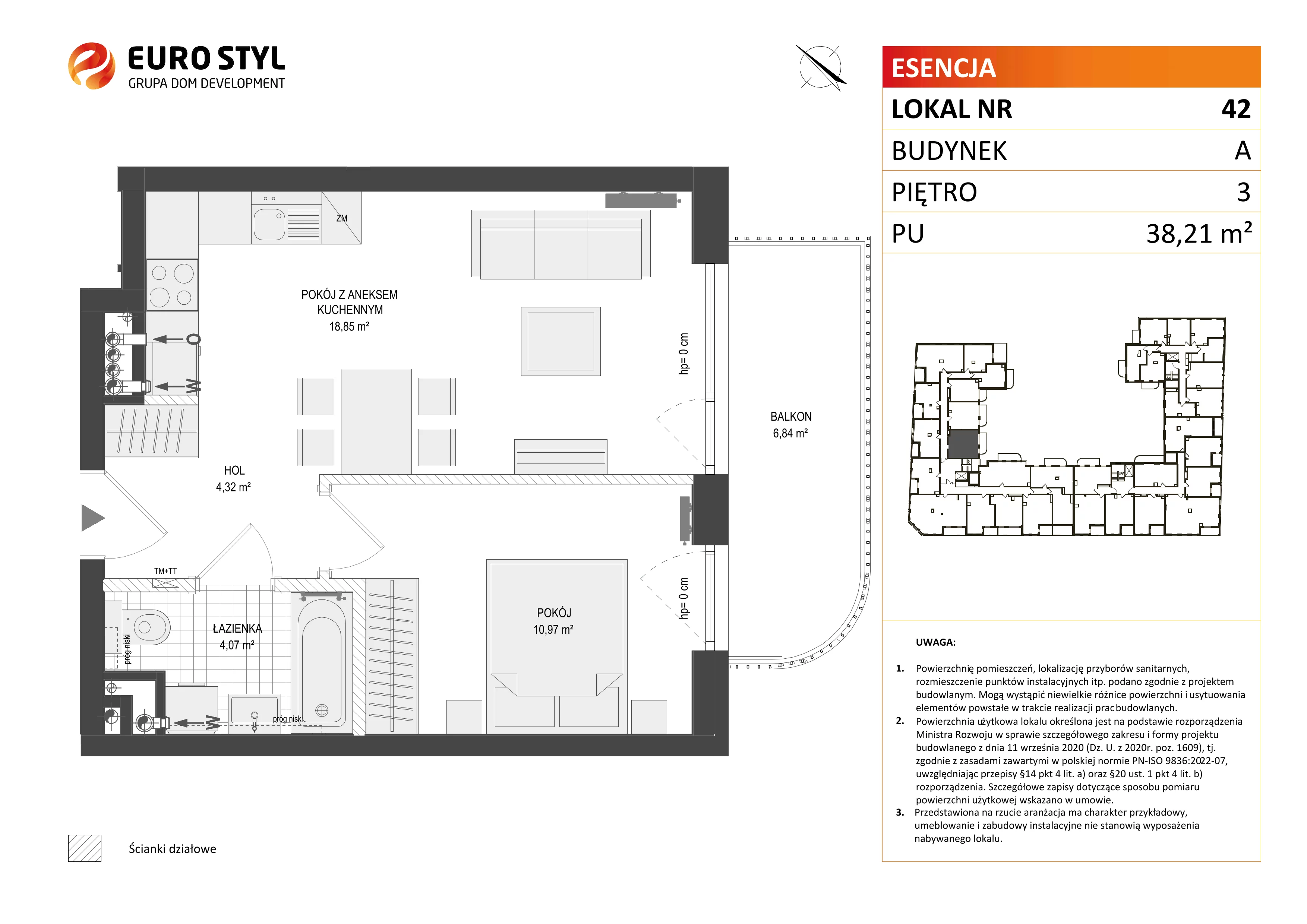 Mieszkanie 38,21 m², piętro 3, oferta nr A/42, Esencja, Gdańsk, Śródmieście, Dolne Miasto, ul. Kamienna Grobla / Jałmużnicza