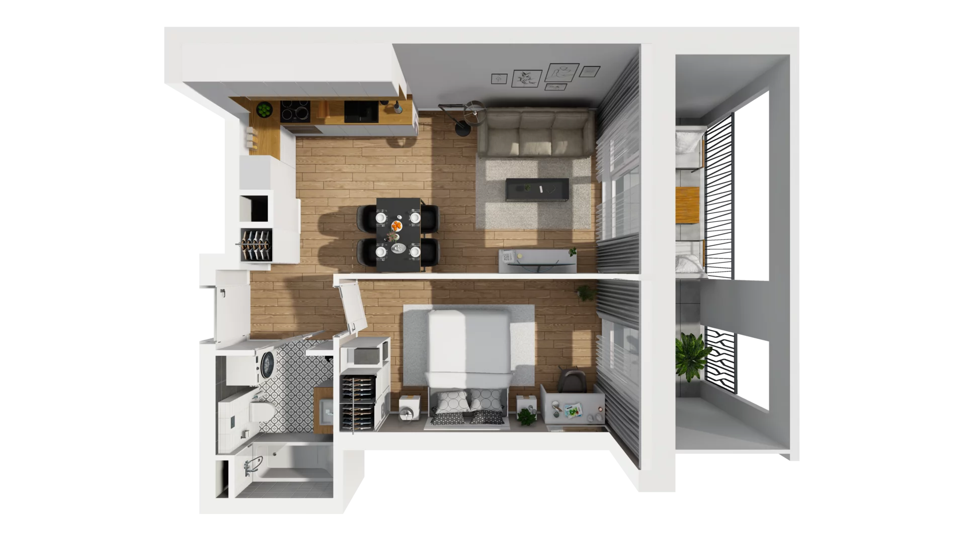 2 pokoje, mieszkanie 40,58 m², piętro 1, oferta nr A/4, Esencja, Gdańsk, Śródmieście, Dolne Miasto, ul. Kamienna Grobla / Jałmużnicza