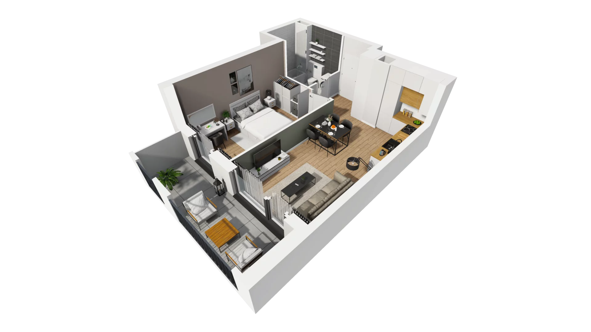 2 pokoje, mieszkanie 40,58 m², piętro 1, oferta nr A/4, Esencja, Gdańsk, Śródmieście, Dolne Miasto, ul. Kamienna Grobla / Jałmużnicza