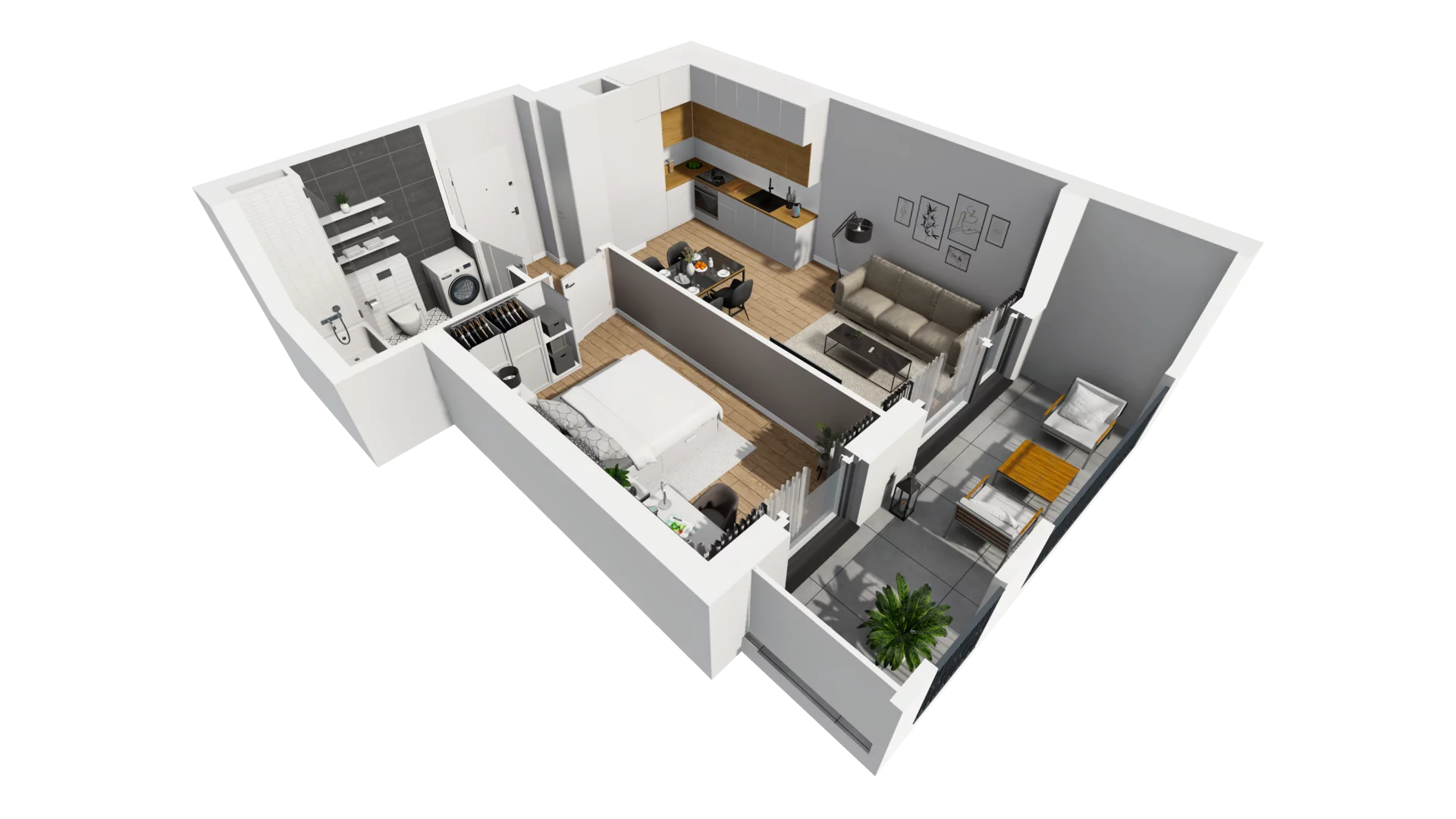 2 pokoje, mieszkanie 40,58 m², piętro 1, oferta nr A/4, Esencja, Gdańsk, Śródmieście, Dolne Miasto, ul. Kamienna Grobla / Jałmużnicza