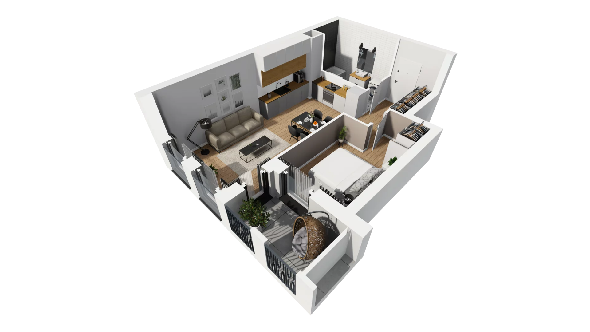 2 pokoje, mieszkanie 43,86 m², piętro 1, oferta nr A/5, Esencja, Gdańsk, Śródmieście, Dolne Miasto, ul. Kamienna Grobla / Jałmużnicza