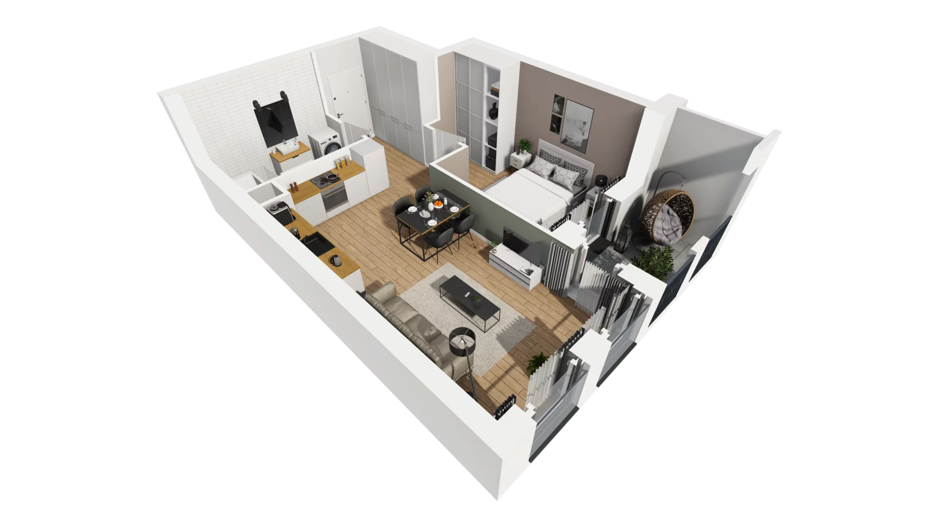 2 pokoje, mieszkanie 43,86 m², piętro 1, oferta nr A/5, Esencja, Gdańsk, Śródmieście, Dolne Miasto, ul. Kamienna Grobla / Jałmużnicza
