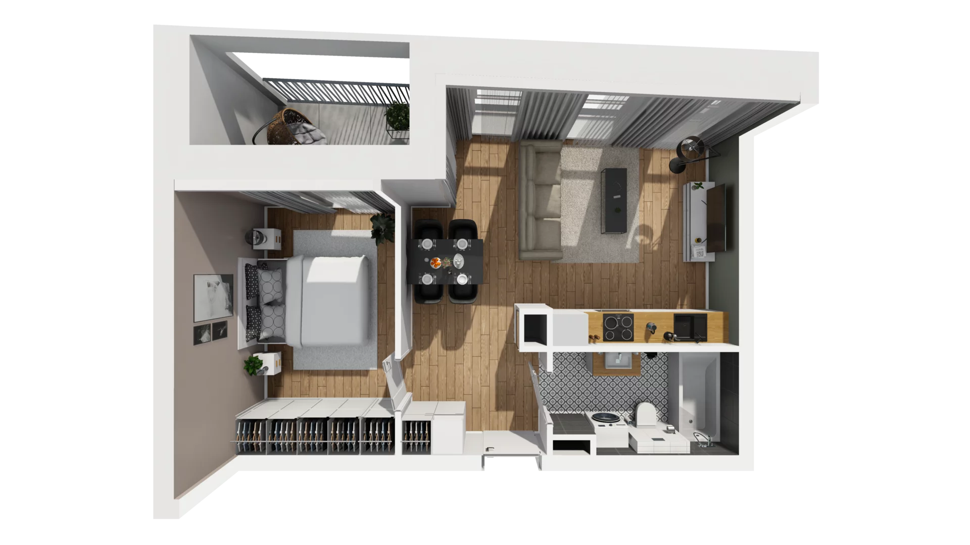 2 pokoje, mieszkanie 41,53 m², piętro 1, oferta nr A/8, Esencja, Gdańsk, Śródmieście, Dolne Miasto, ul. Kamienna Grobla / Jałmużnicza