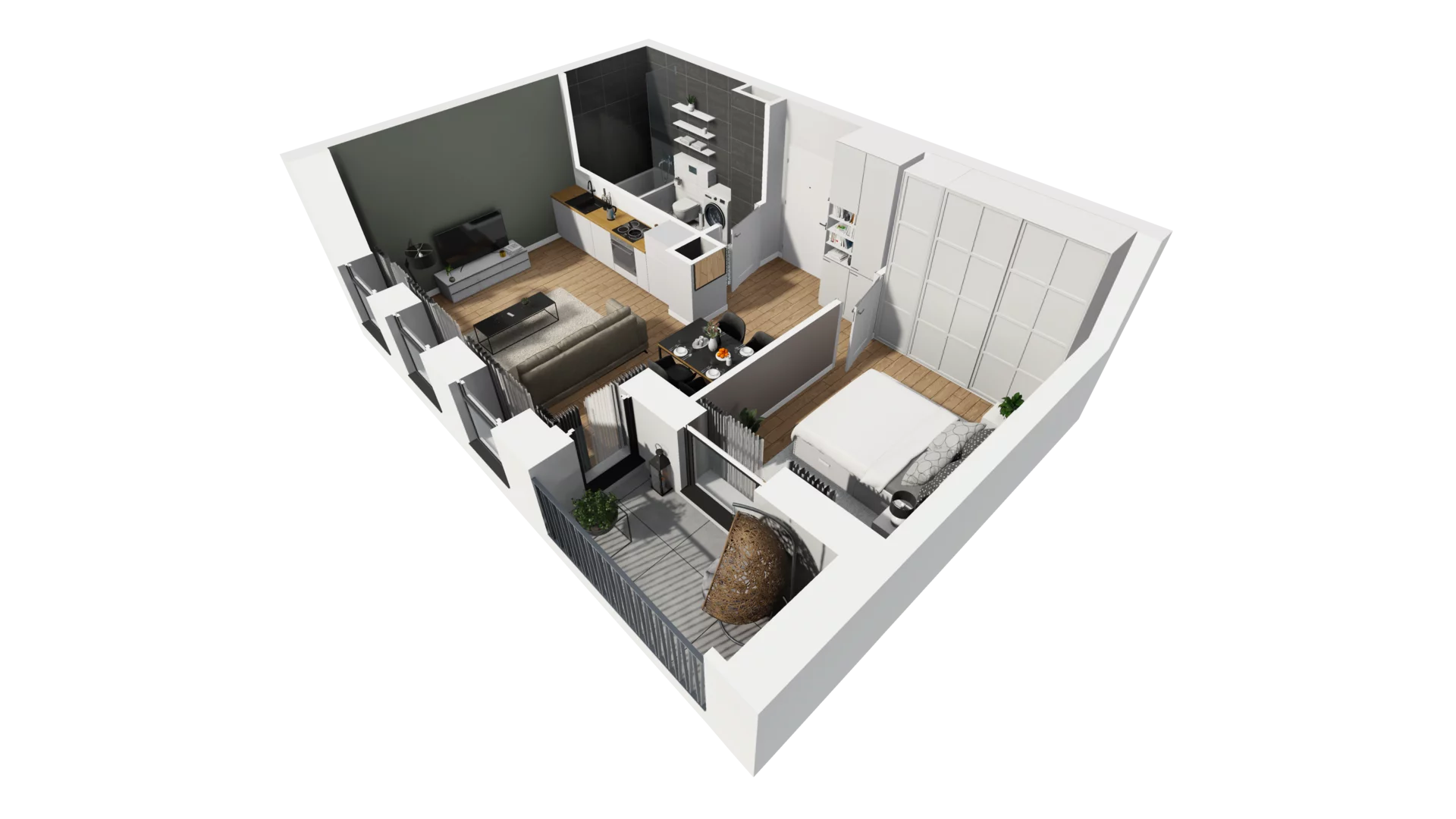 2 pokoje, mieszkanie 41,53 m², piętro 1, oferta nr A/8, Esencja, Gdańsk, Śródmieście, Dolne Miasto, ul. Kamienna Grobla / Jałmużnicza