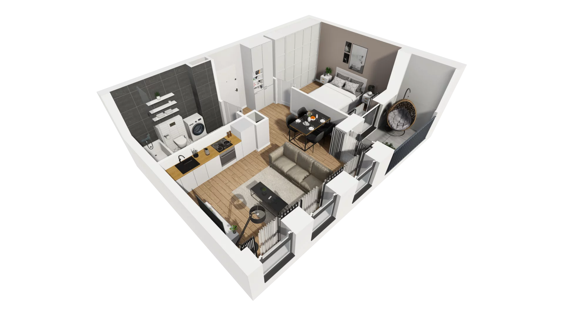 2 pokoje, mieszkanie 41,53 m², piętro 1, oferta nr A/8, Esencja, Gdańsk, Śródmieście, Dolne Miasto, ul. Kamienna Grobla / Jałmużnicza