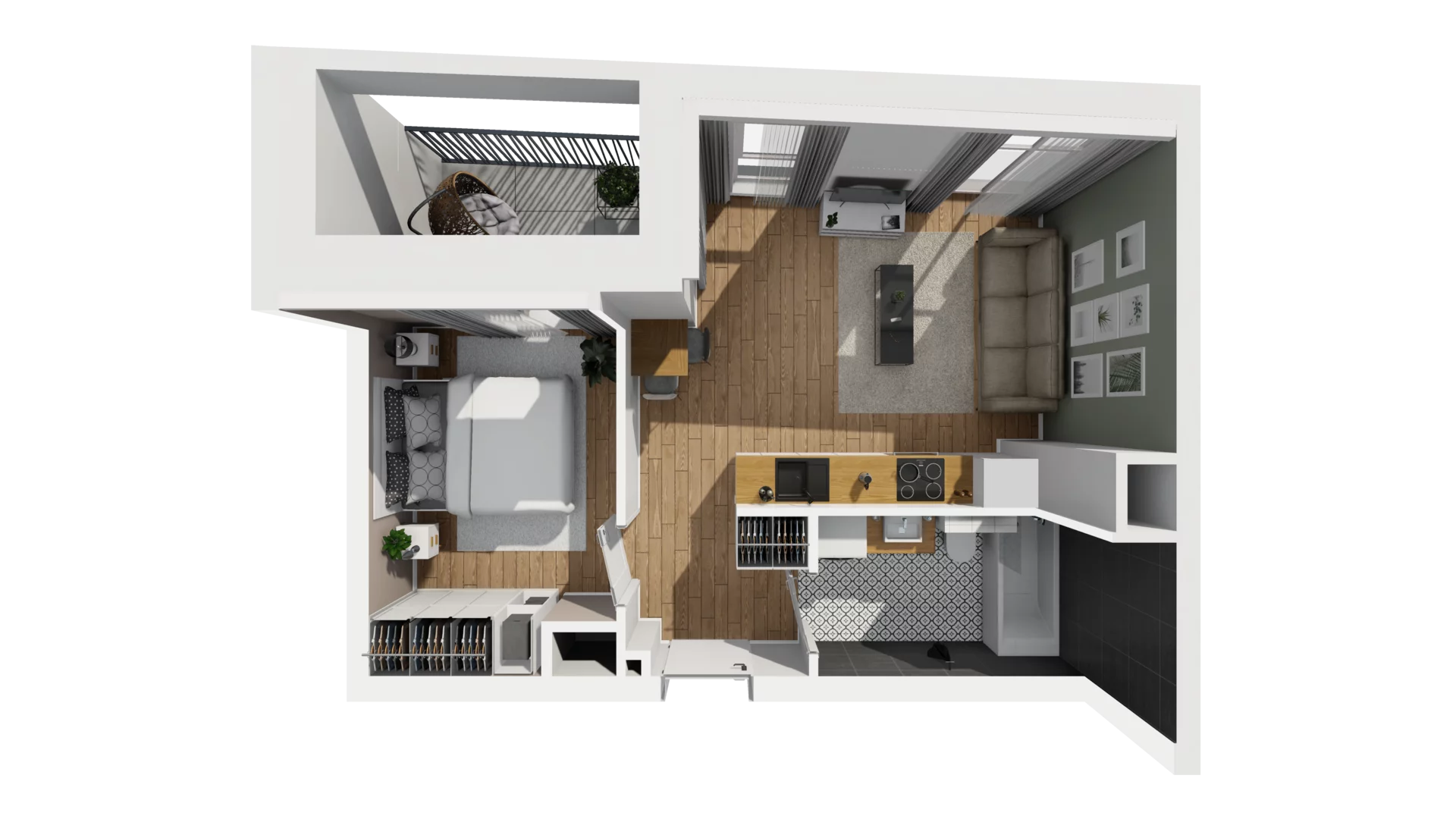 2 pokoje, mieszkanie 34,73 m², piętro 1, oferta nr A/9, Esencja, Gdańsk, Śródmieście, Dolne Miasto, ul. Kamienna Grobla / Jałmużnicza