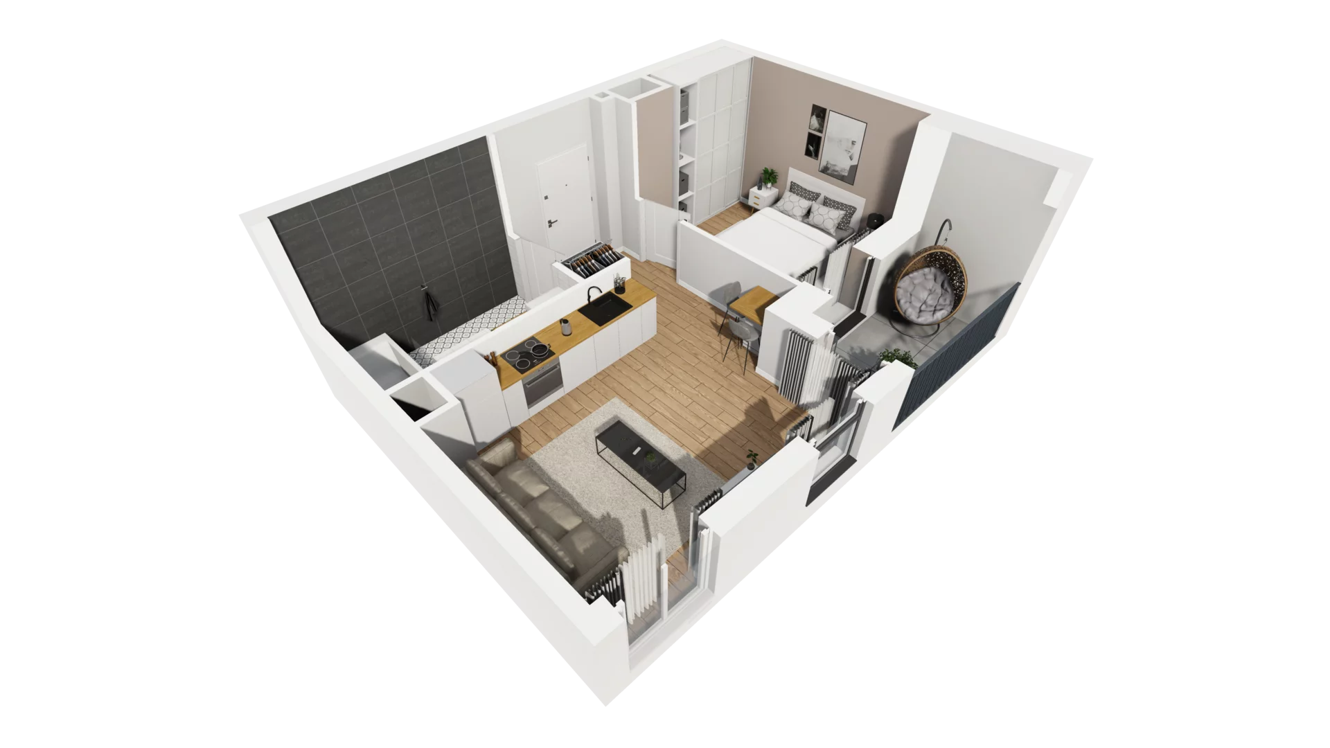 2 pokoje, mieszkanie 34,73 m², piętro 1, oferta nr A/9, Esencja, Gdańsk, Śródmieście, Dolne Miasto, ul. Kamienna Grobla / Jałmużnicza