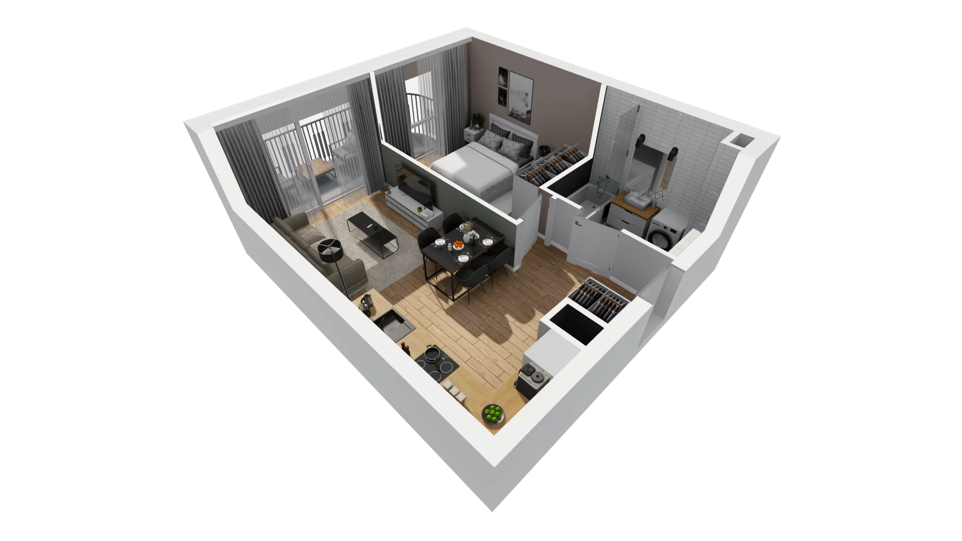 2 pokoje, mieszkanie 38,53 m², piętro 1, oferta nr A/13, Esencja, Gdańsk, Śródmieście, Dolne Miasto, ul. Kamienna Grobla / Jałmużnicza