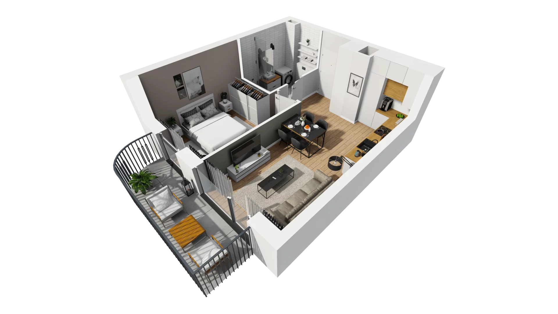 2 pokoje, mieszkanie 38,53 m², piętro 1, oferta nr A/13, Esencja, Gdańsk, Śródmieście, Dolne Miasto, ul. Kamienna Grobla / Jałmużnicza