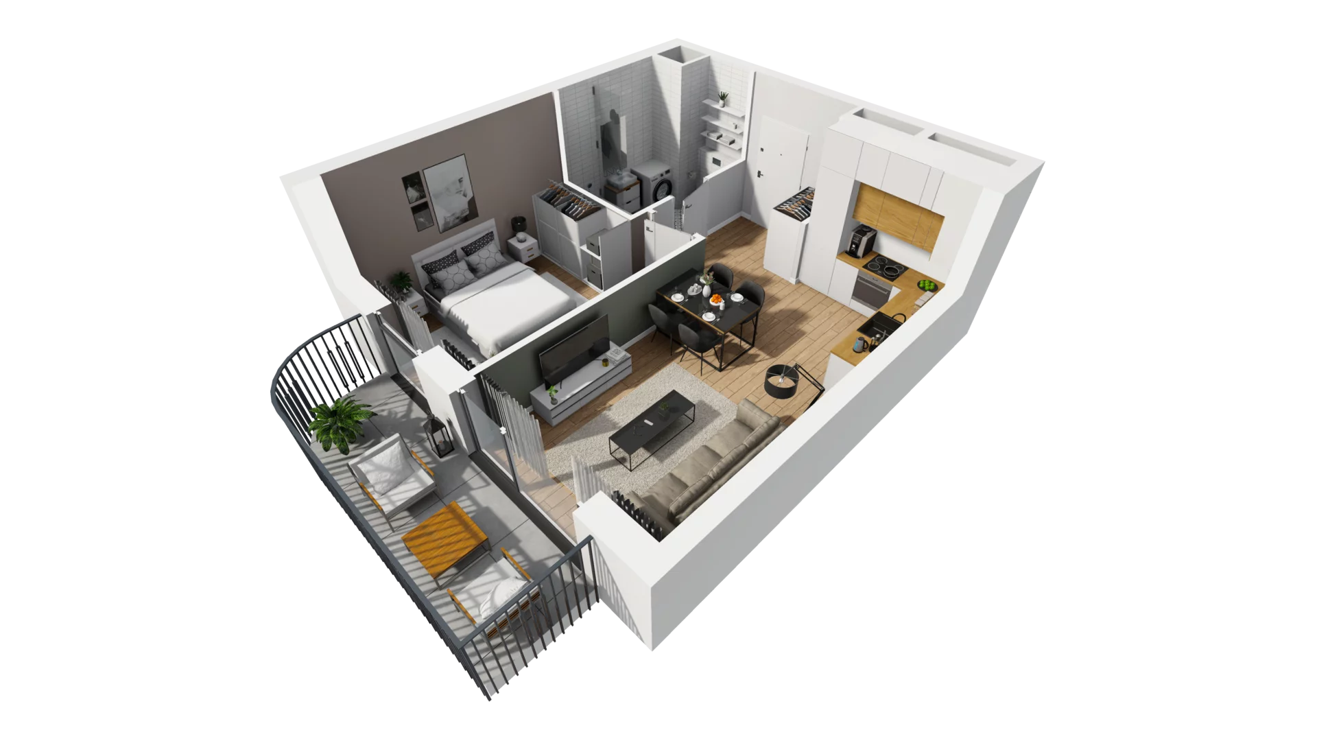 2 pokoje, mieszkanie 38,21 m², piętro 1, oferta nr A/14, Esencja, Gdańsk, Śródmieście, Dolne Miasto, ul. Kamienna Grobla / Jałmużnicza