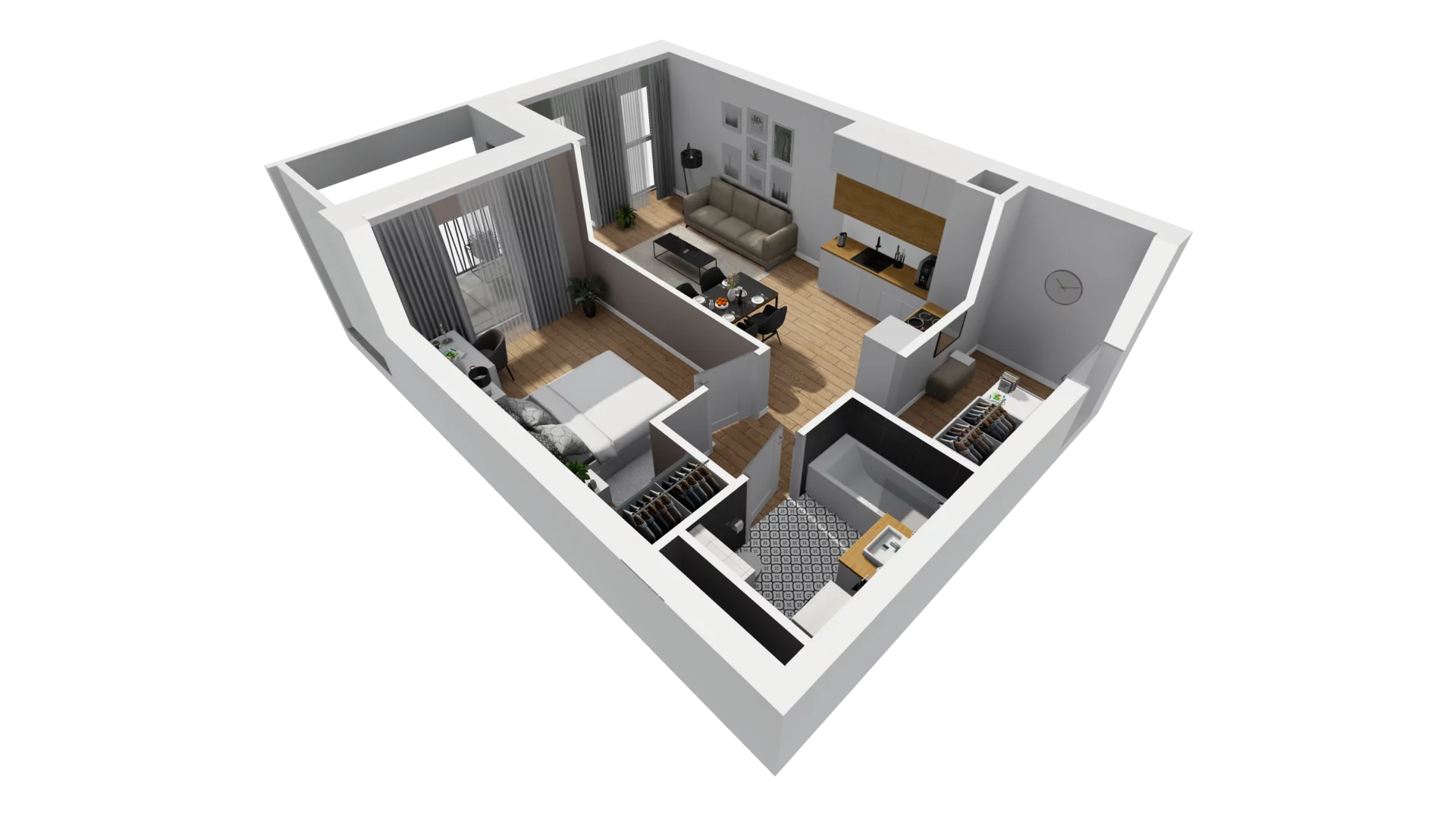 2 pokoje, mieszkanie 47,60 m², piętro 2, oferta nr A/17, Esencja, Gdańsk, Śródmieście, Dolne Miasto, ul. Kamienna Grobla / Jałmużnicza