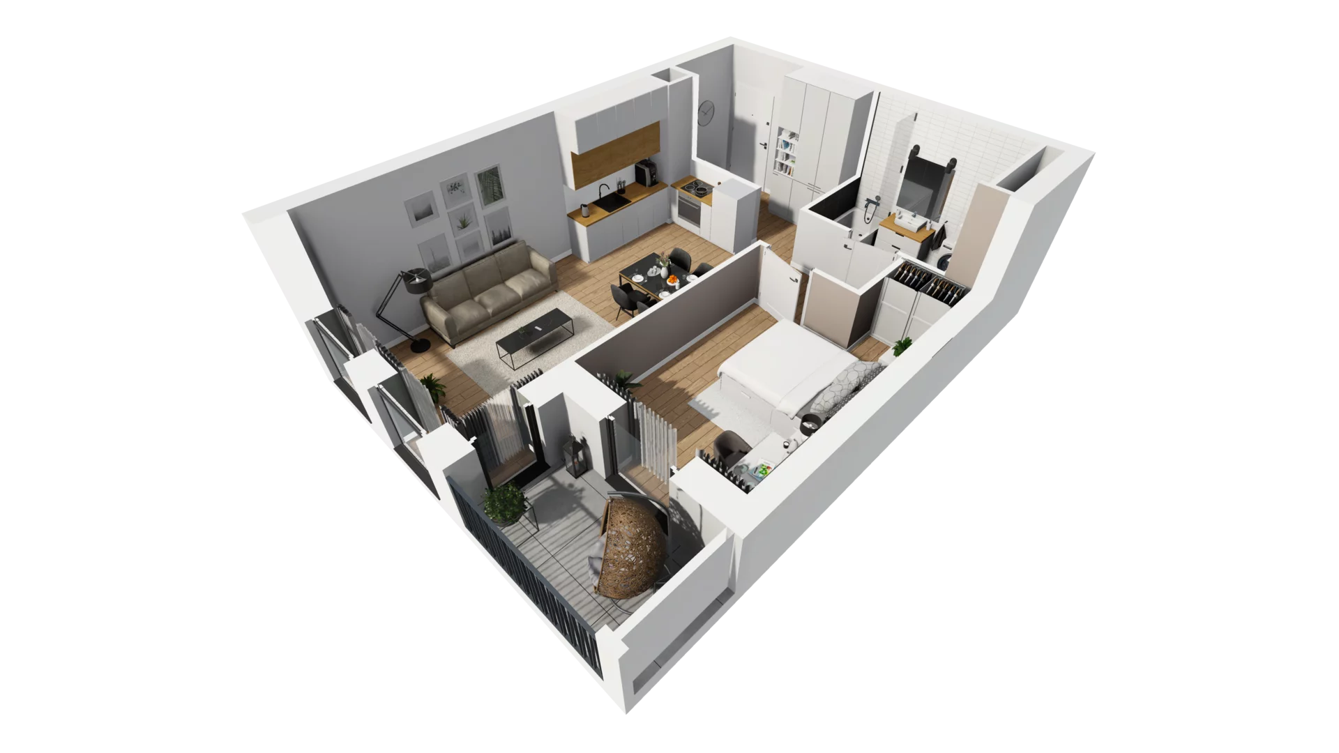 2 pokoje, mieszkanie 47,60 m², piętro 2, oferta nr A/17, Esencja, Gdańsk, Śródmieście, Dolne Miasto, ul. Kamienna Grobla / Jałmużnicza