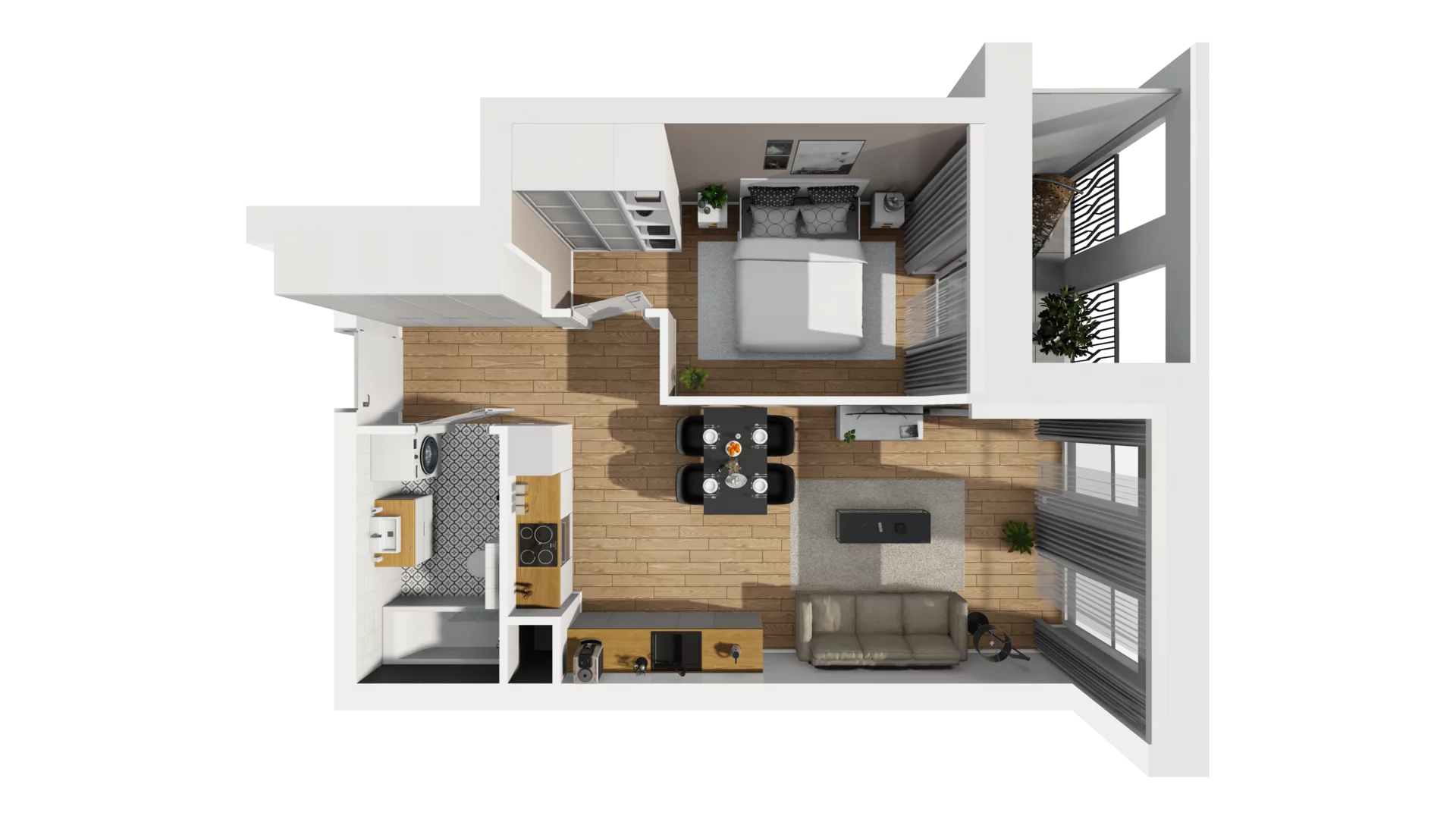 2 pokoje, mieszkanie 43,74 m², piętro 2, oferta nr A/19, Esencja, Gdańsk, Śródmieście, Dolne Miasto, ul. Kamienna Grobla / Jałmużnicza