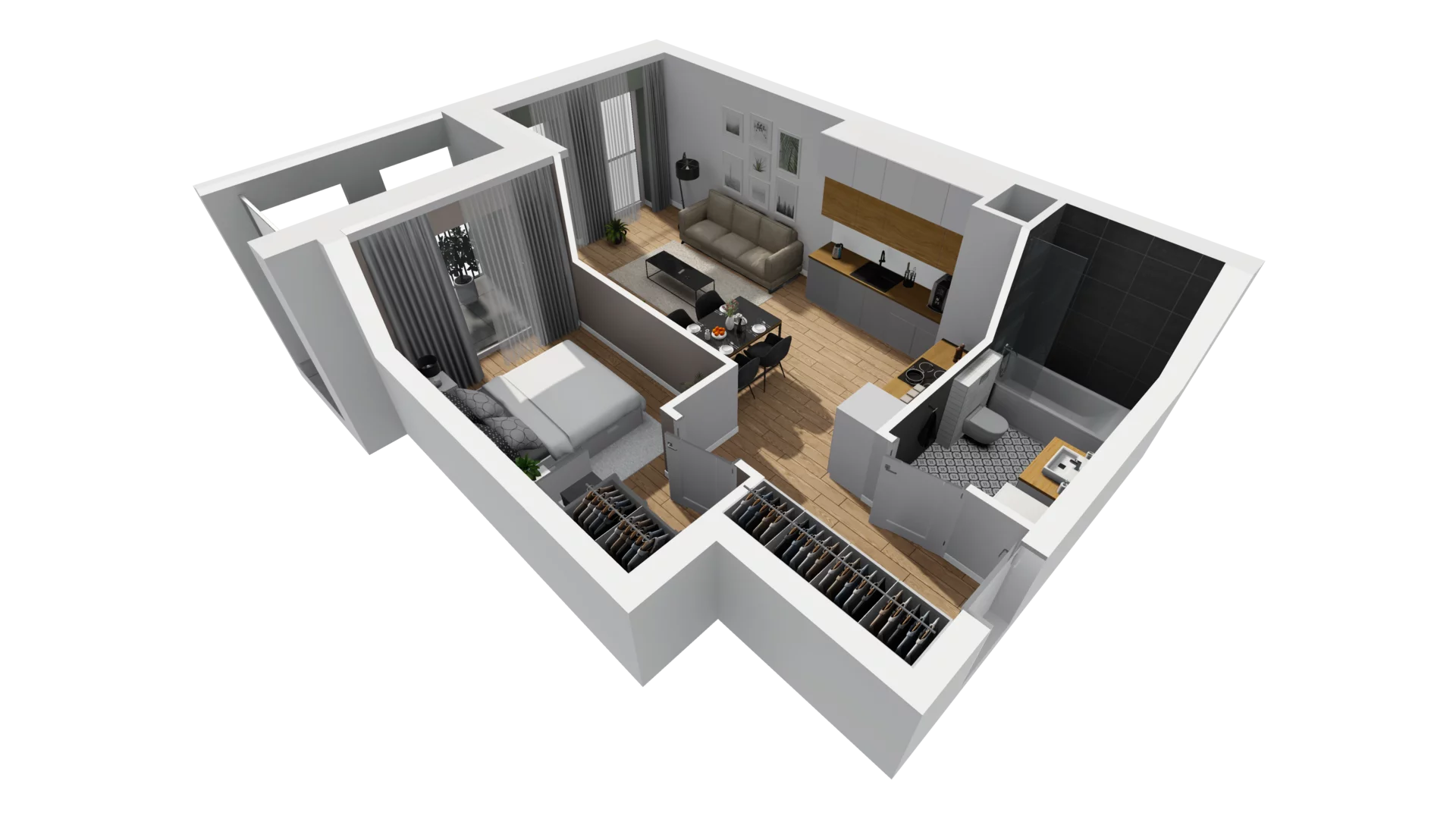 2 pokoje, mieszkanie 43,74 m², piętro 2, oferta nr A/19, Esencja, Gdańsk, Śródmieście, Dolne Miasto, ul. Kamienna Grobla / Jałmużnicza