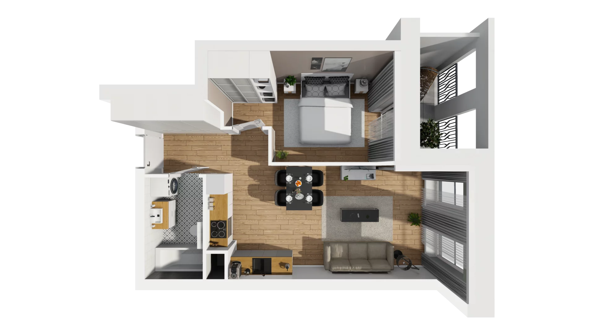 2 pokoje, mieszkanie 43,69 m², piętro 4, oferta nr A/47, Esencja, Gdańsk, Śródmieście, Dolne Miasto, ul. Kamienna Grobla / Jałmużnicza