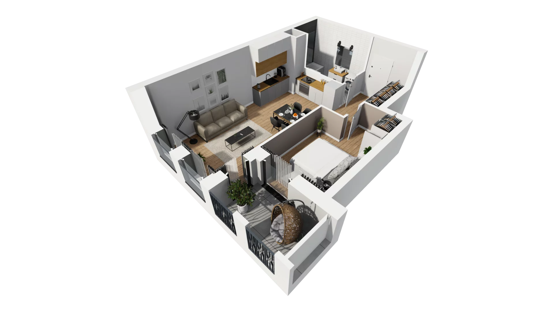2 pokoje, mieszkanie 43,69 m², piętro 4, oferta nr A/47, Esencja, Gdańsk, Śródmieście, Dolne Miasto, ul. Kamienna Grobla / Jałmużnicza